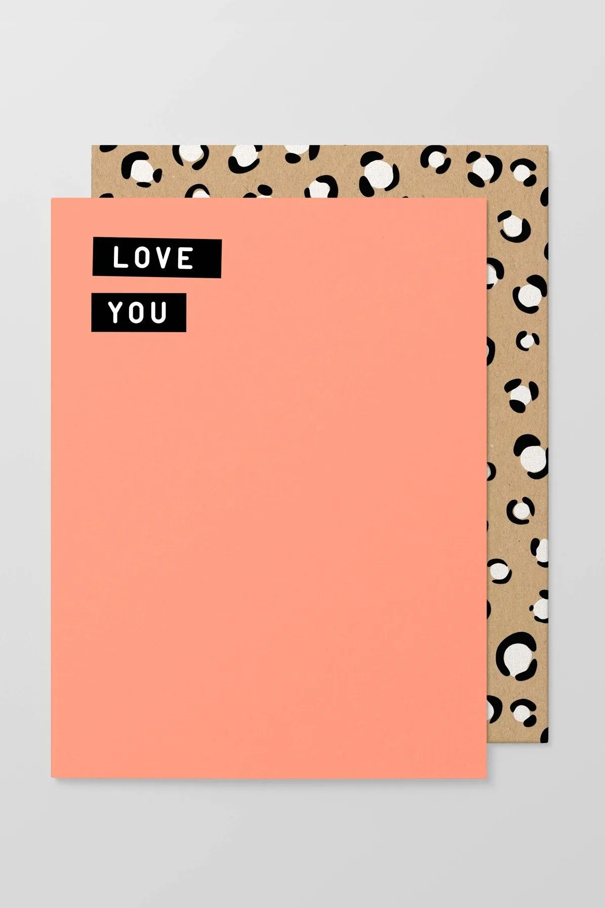 Love You Half Fluro Greeting Card