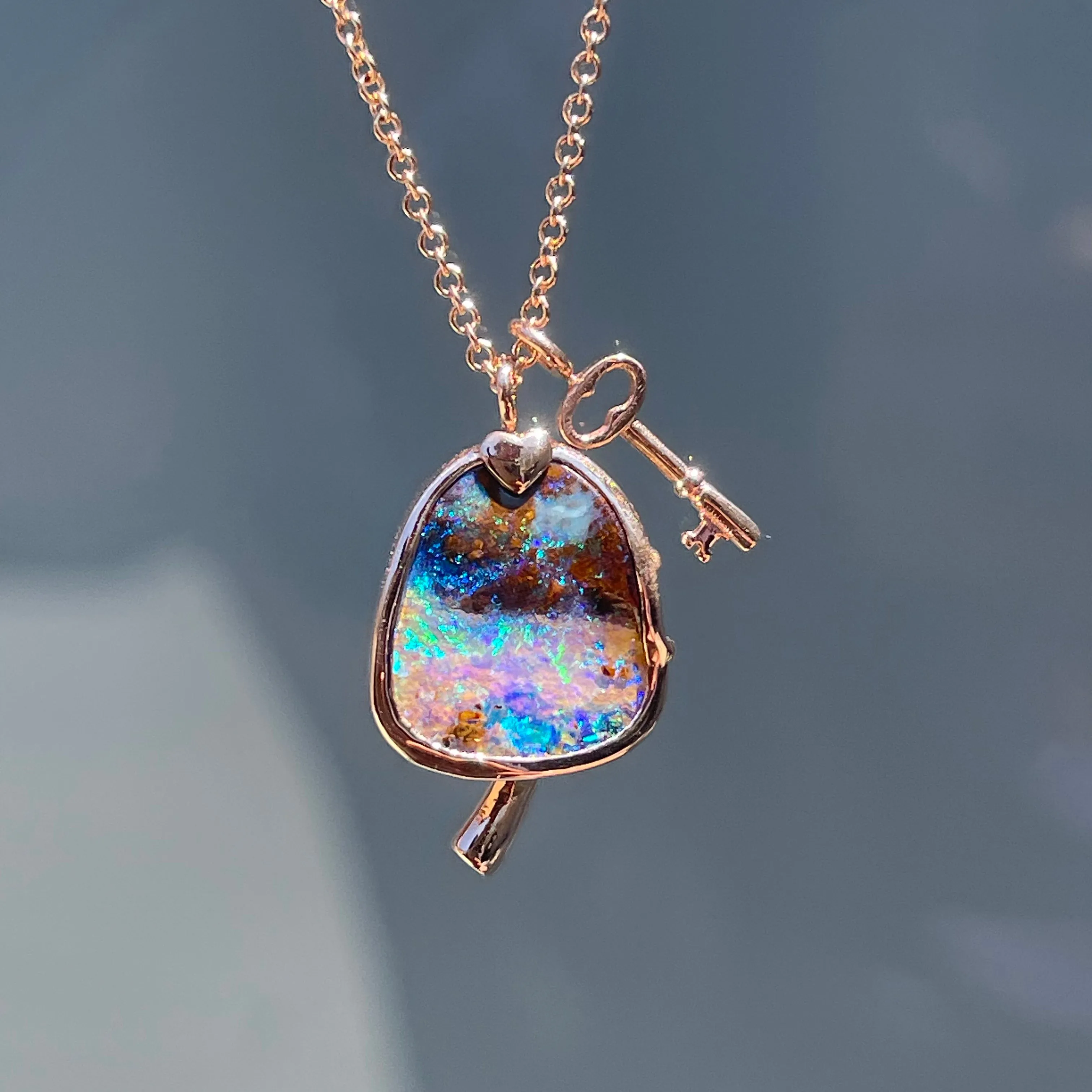 Magic Mushroom Australian Opal Necklace