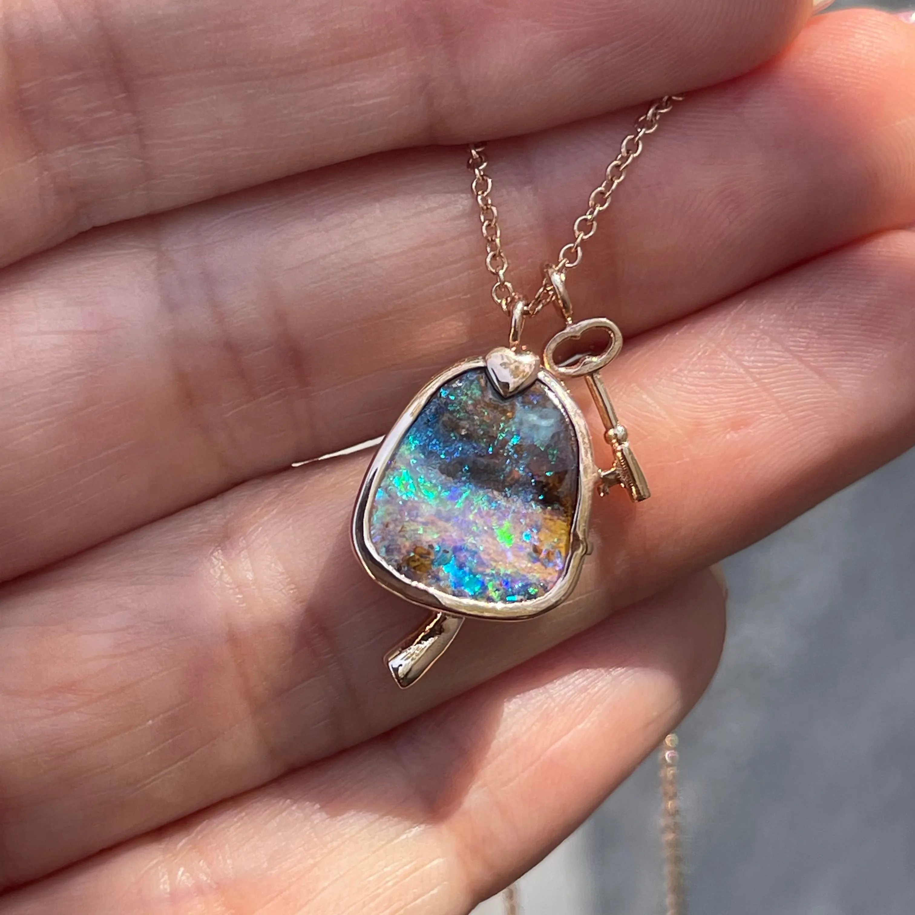 Magic Mushroom Australian Opal Necklace