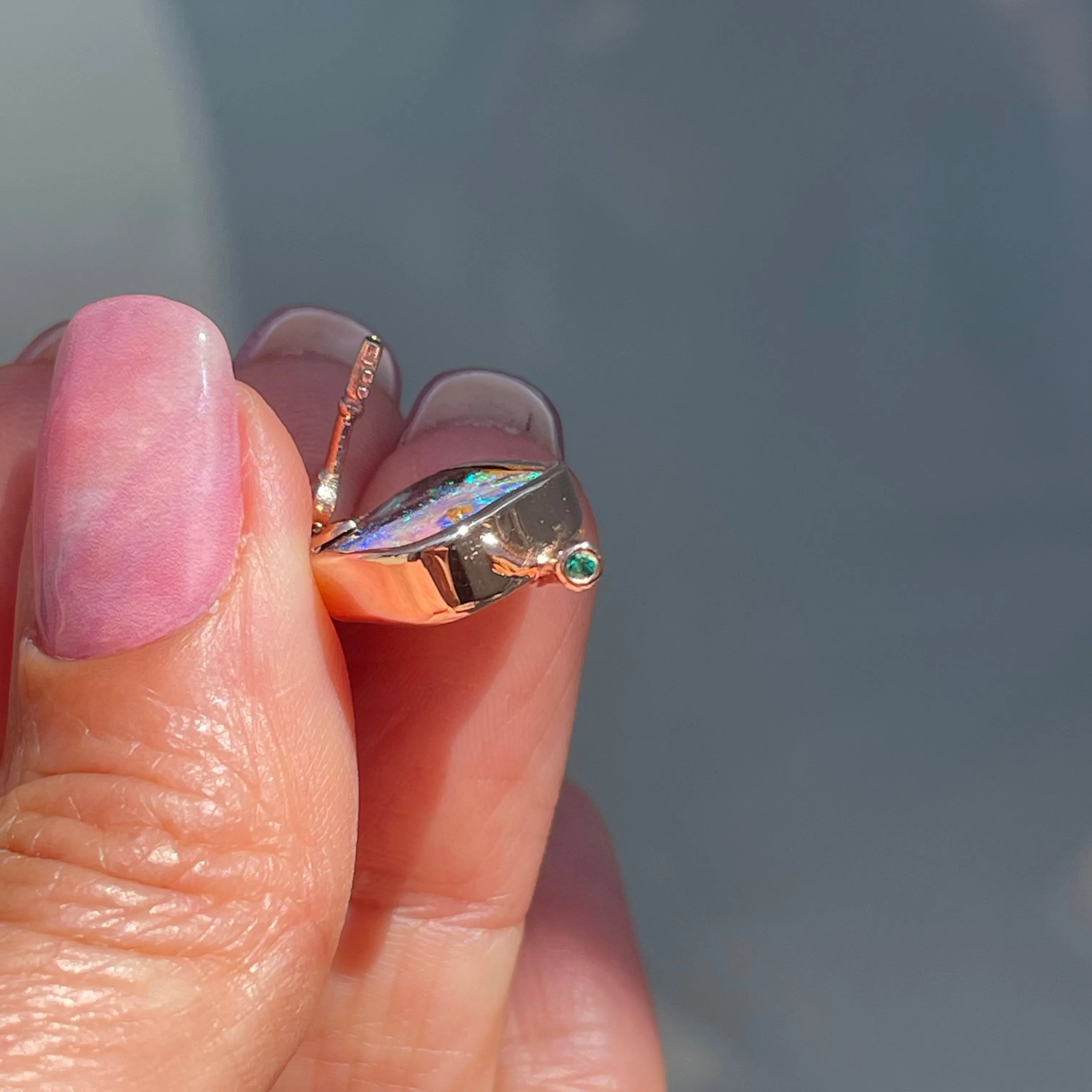 Magic Mushroom Australian Opal Necklace