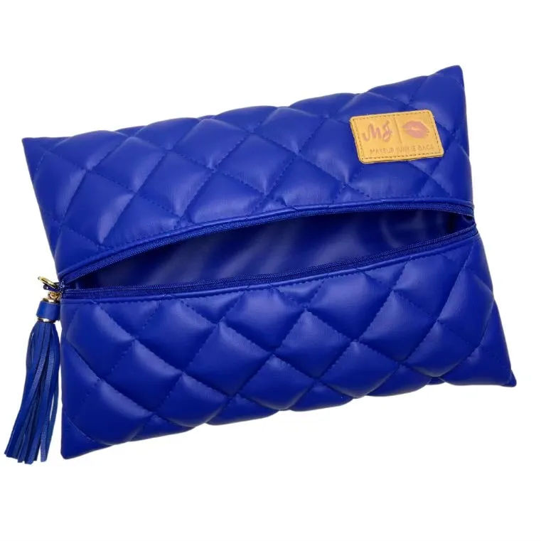 Makeup Junkie Bags - Luxe Cobalt Flat Lay [Pre Order]