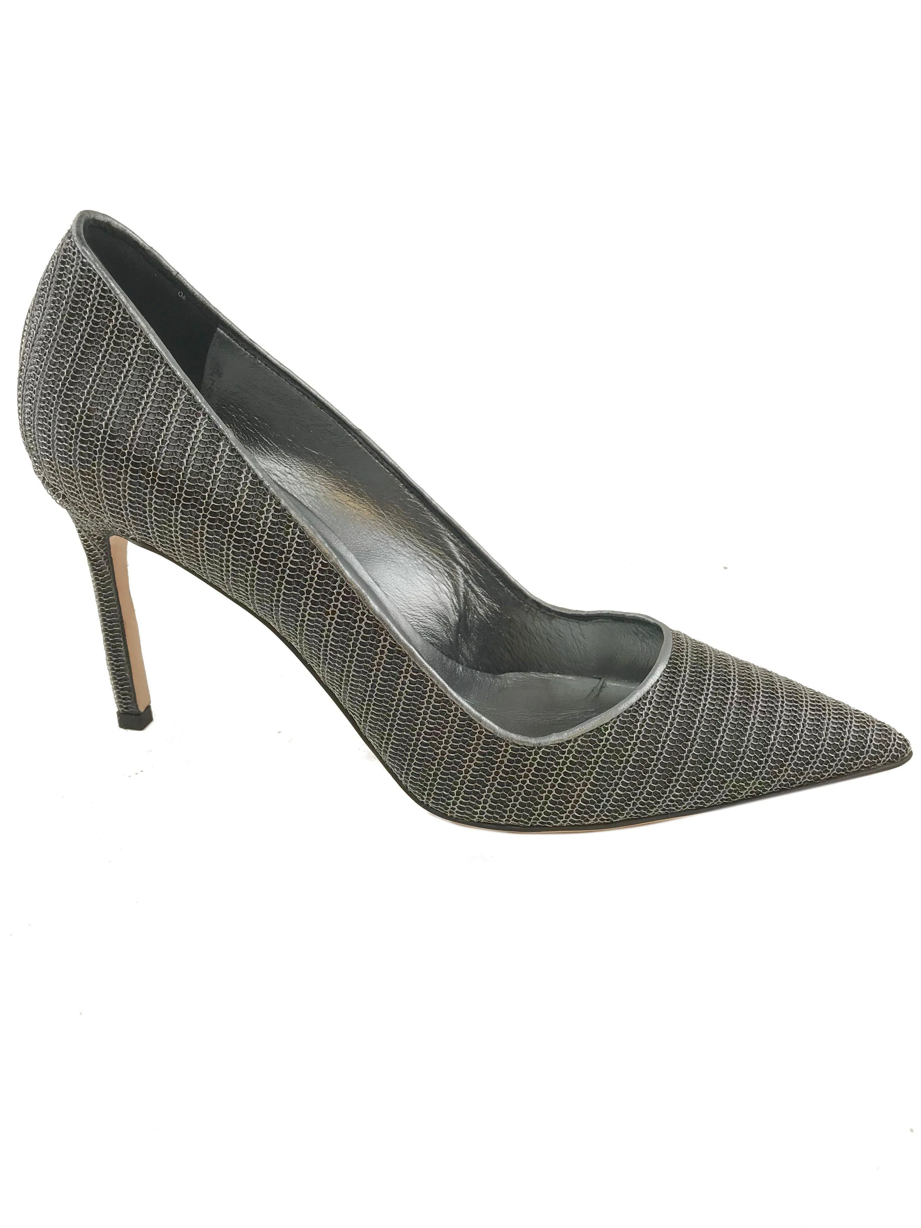 Manolo Blahnik BB Metal Pumps Size 8