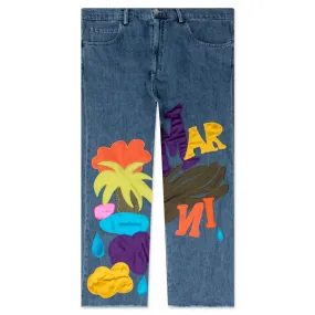 Marni x No Vacancy Inn Blue Chambray 5 Pocket Pants - Iris Blue