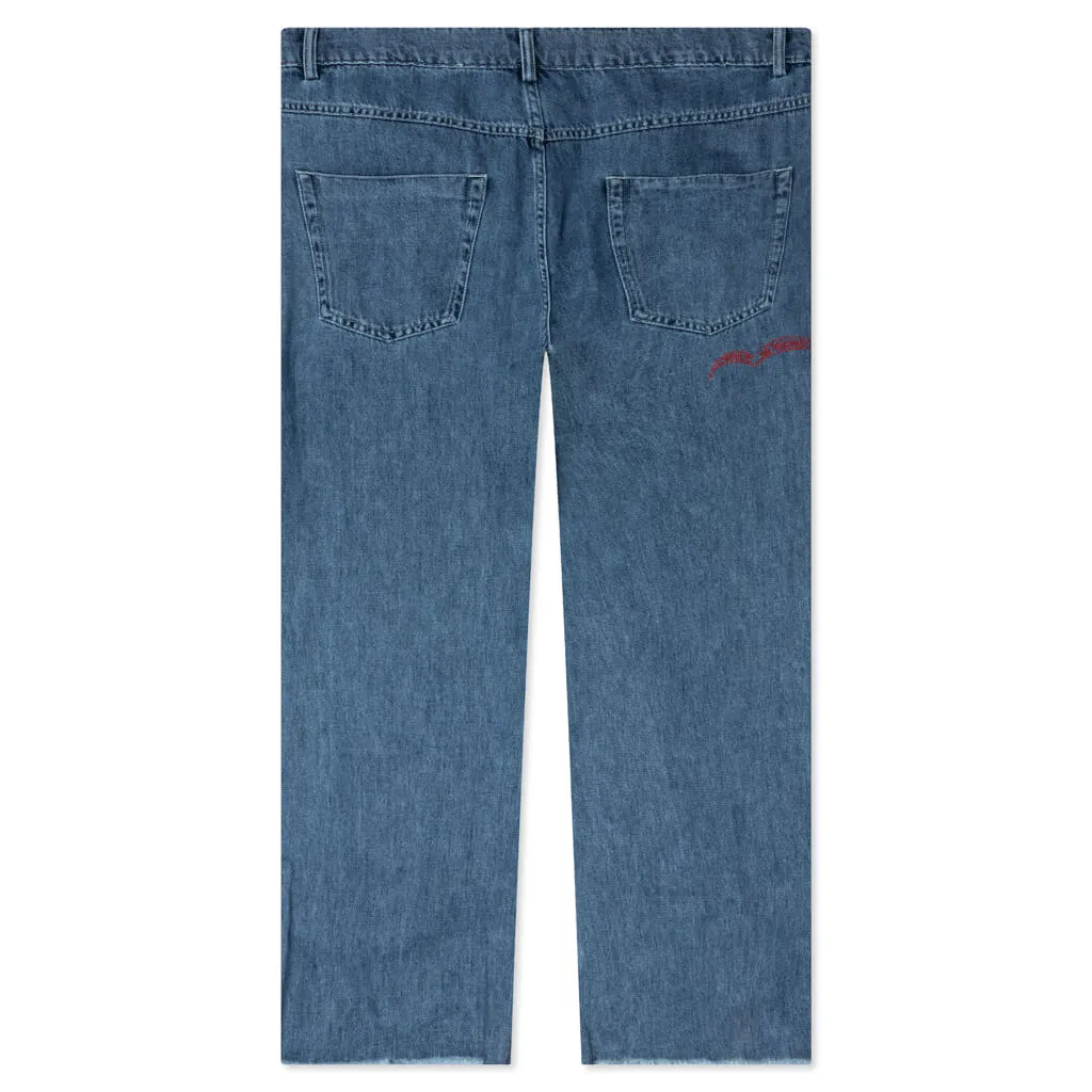 Marni x No Vacancy Inn Blue Chambray 5 Pocket Pants - Iris Blue