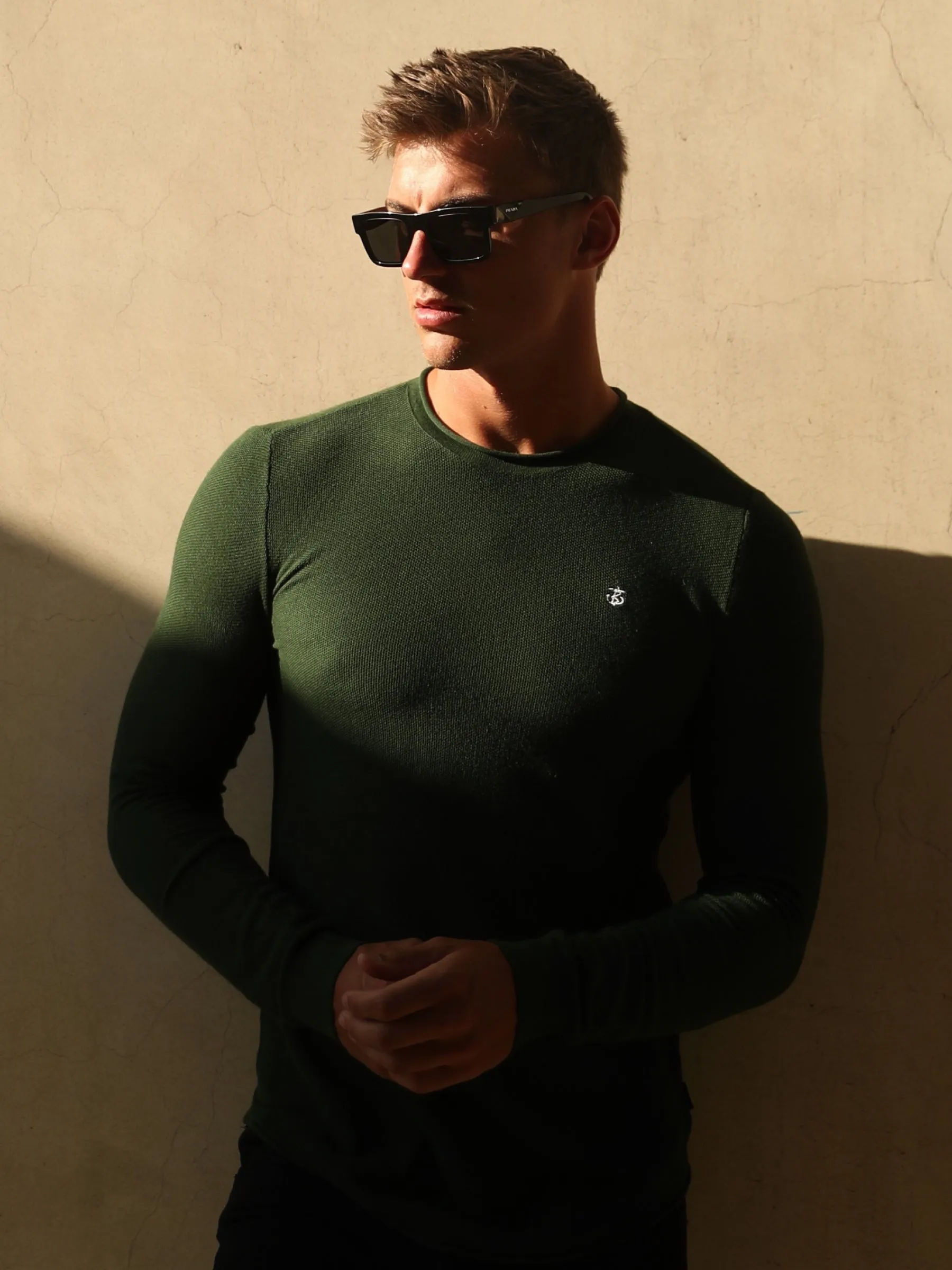 Mason Knit Jumper - Khaki Green