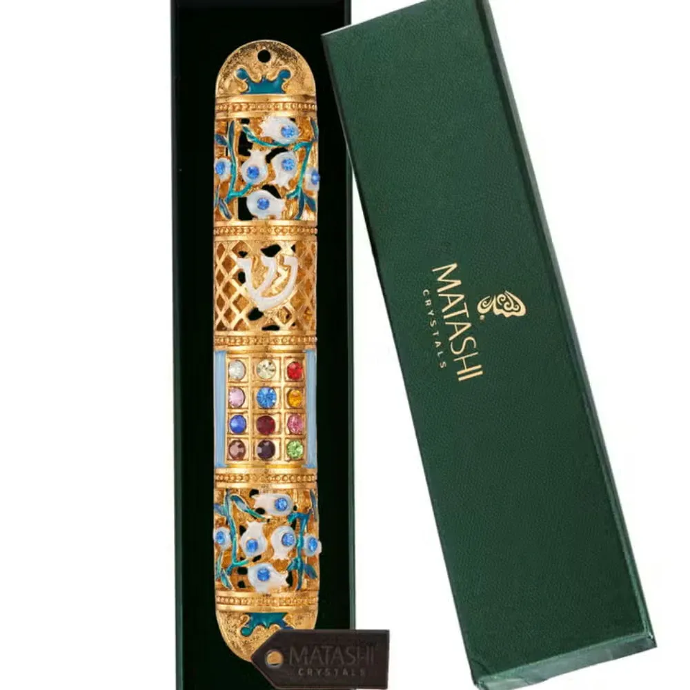 Matashi Hand Painted Enamel Mezuzah-6