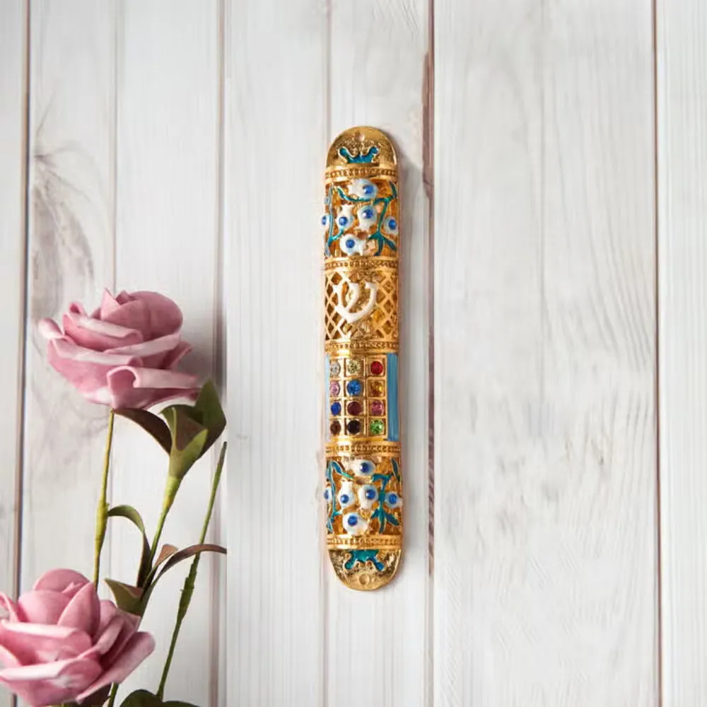 Matashi Hand Painted Enamel Mezuzah-6