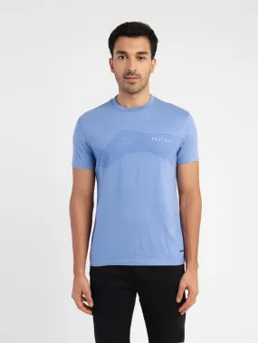 Men's Blue Typography Redloop Crew Neck T-Shirt