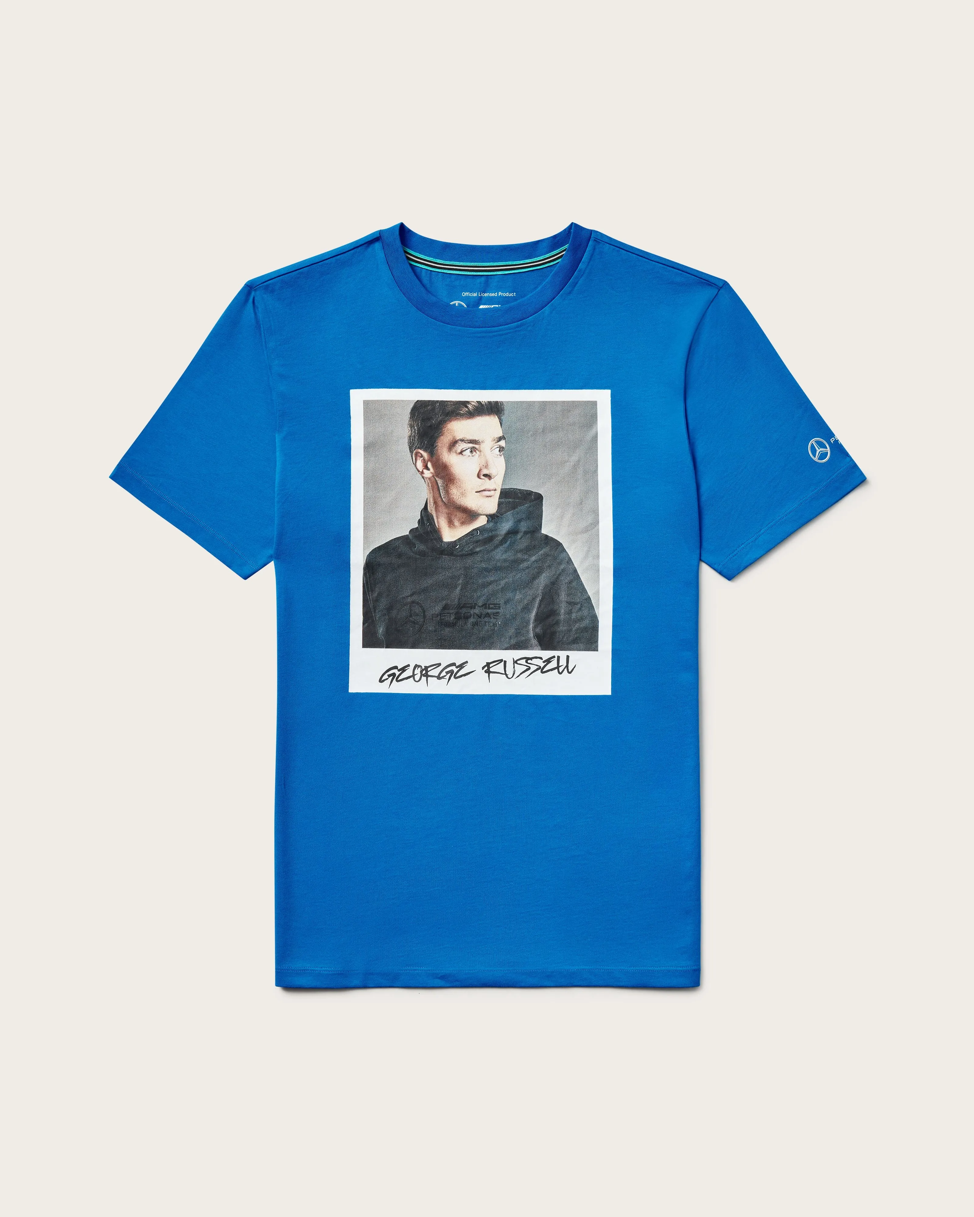 Mens George Russell Portrait Tee Blue