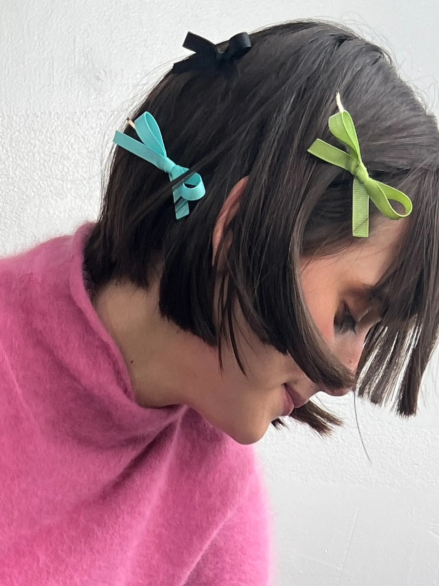 Mini Bow Bobby Pin 2-pack in Seafoam