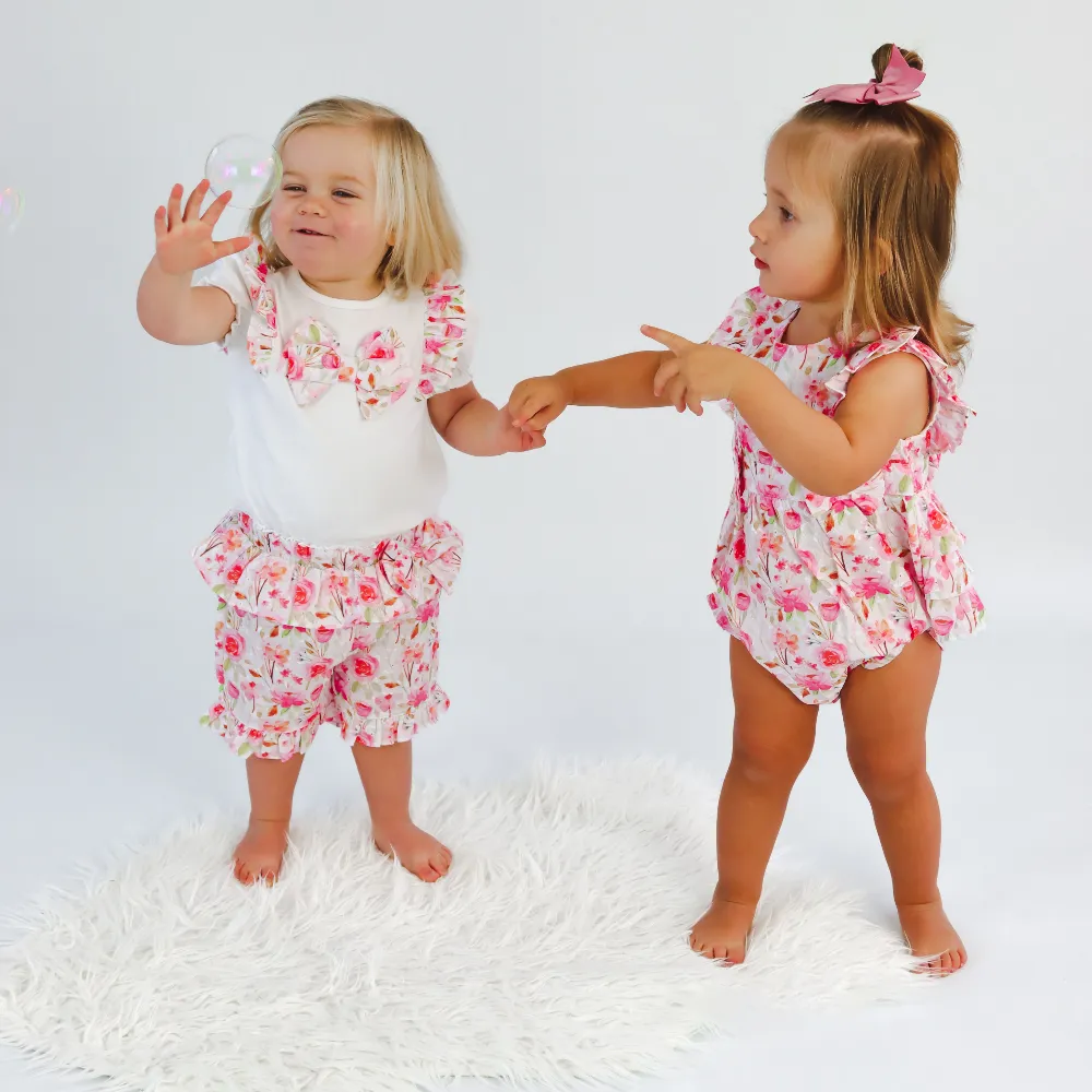 Mintini Girls Floral Romper