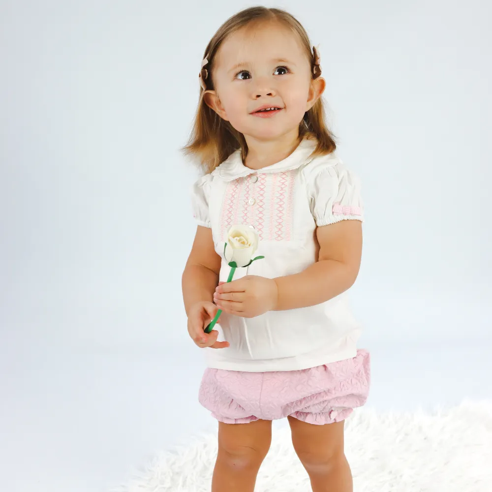 Mintini Girls Pink Bloomers & Blouse Set