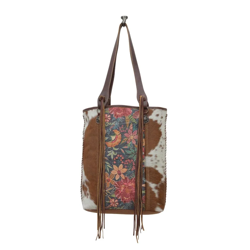 Myra Bag Duende Canvas & Hairon Bag: Artistic Expression in Velvety Harmony