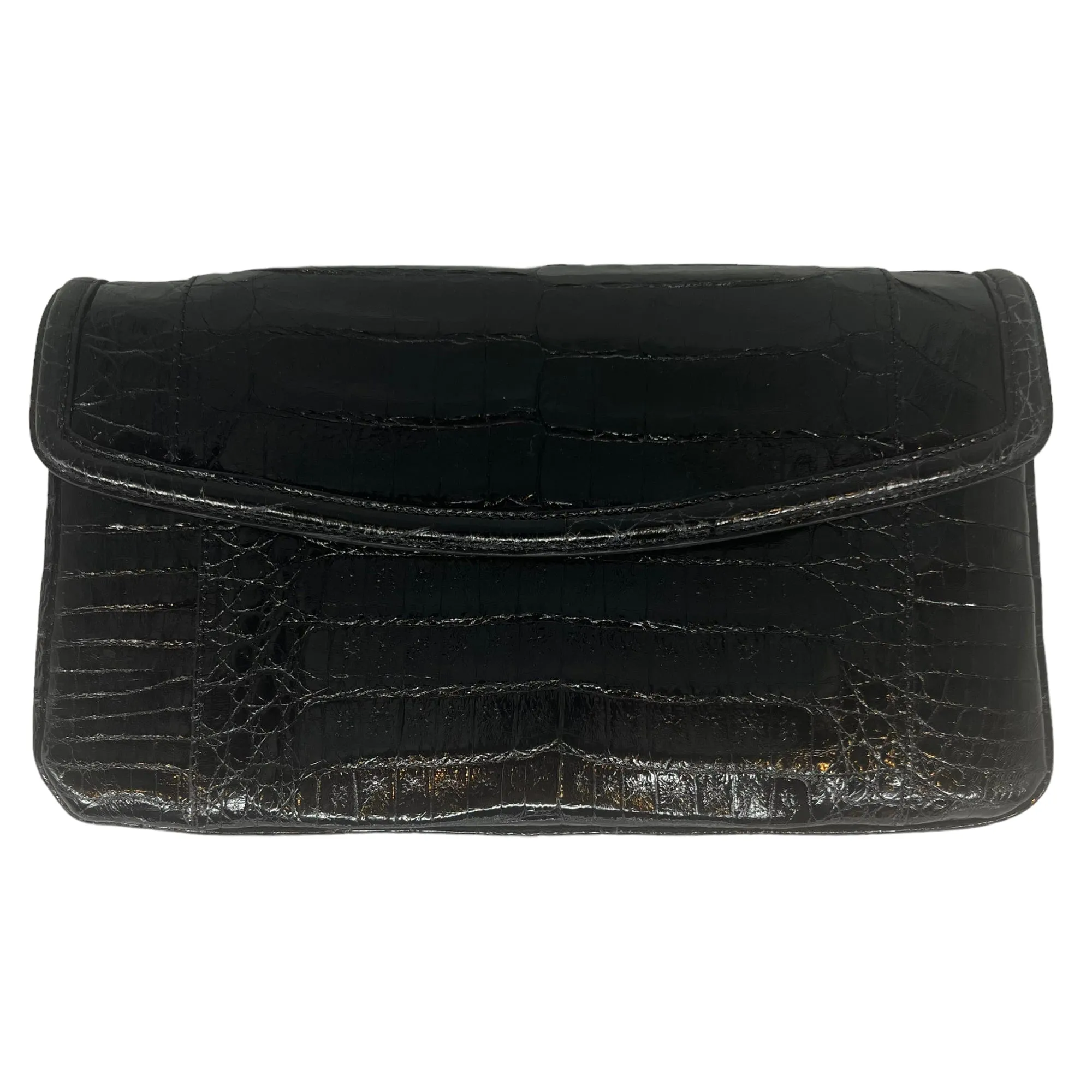 NANCY GONZALEZ Croc Clutch - Black New w/Tags