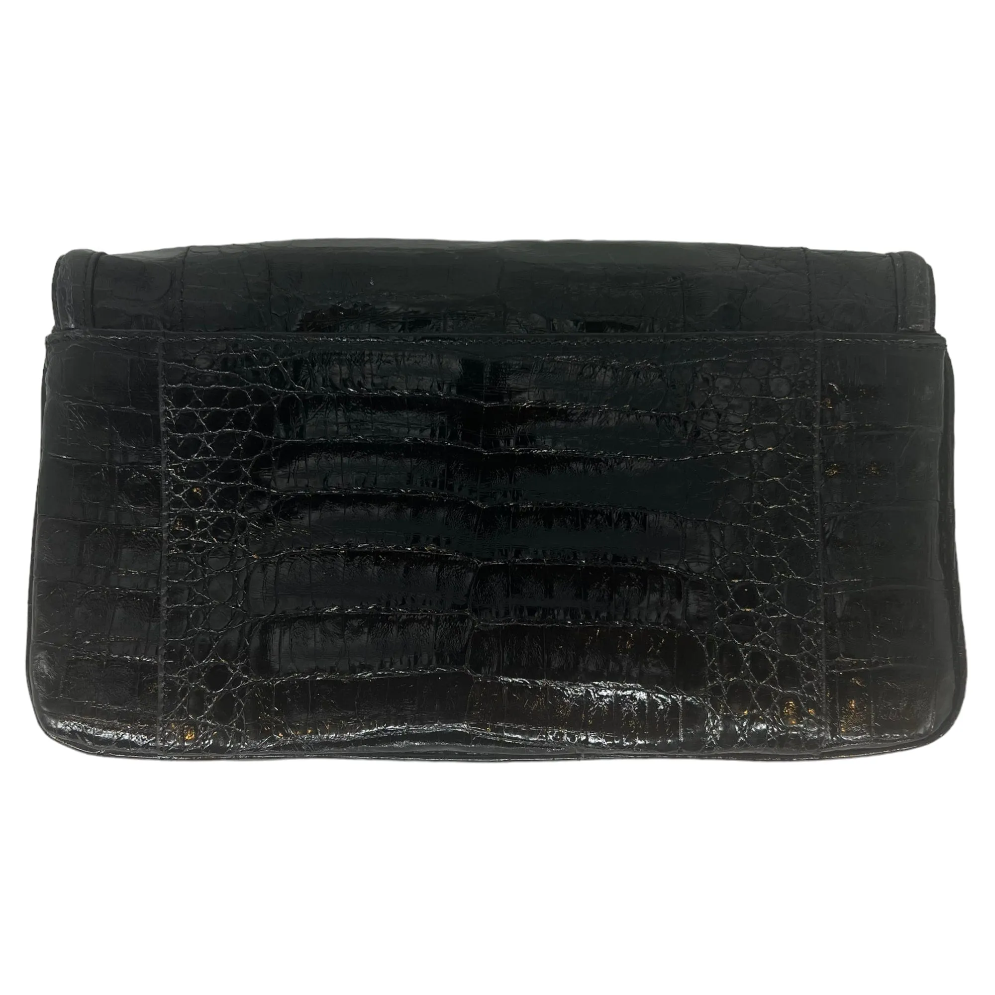 NANCY GONZALEZ Croc Clutch - Black New w/Tags