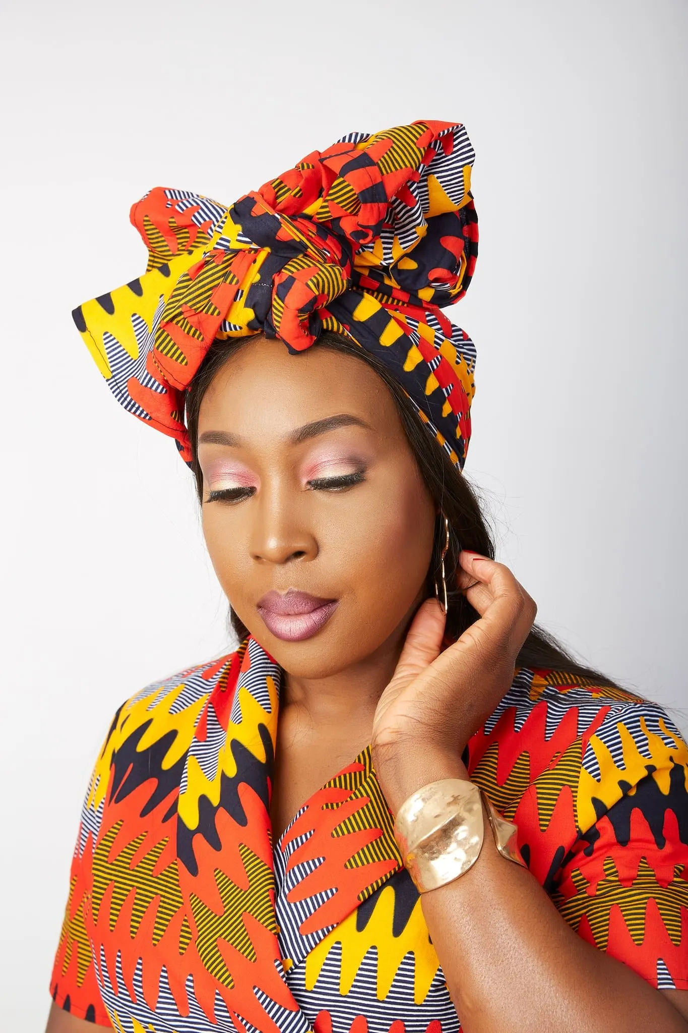 New In African Ankara Print Headwrap/Headtie - Yejide