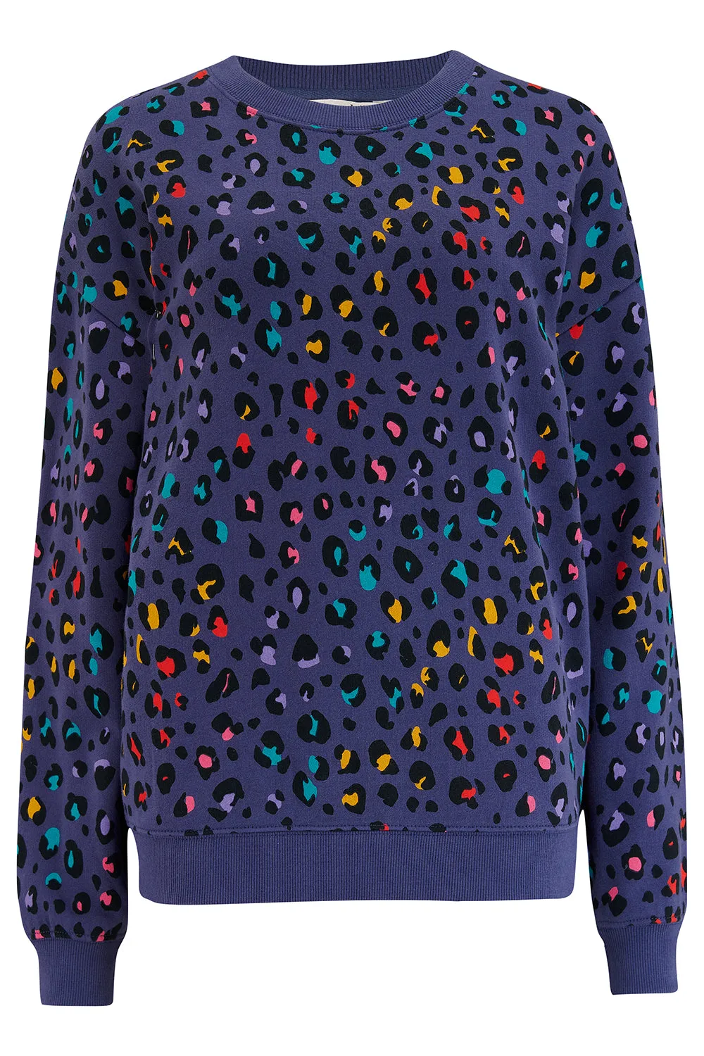 Noah Sweatshirt - Navy, Rainbow Leopard