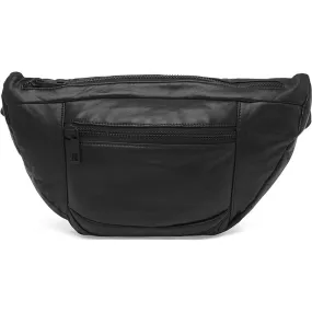 Oversize leather bumbag in high and soft quality / 13860 - Black / Black