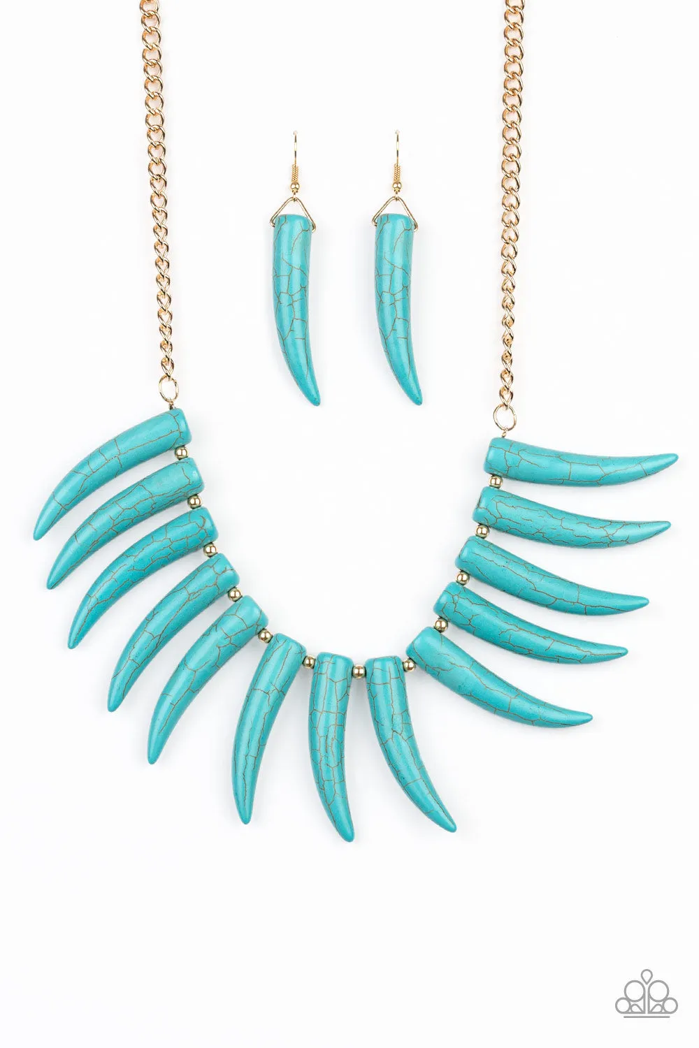 Paparazzi Accessories - Tusk Tundra #N809 Box 9 - Blue Necklace