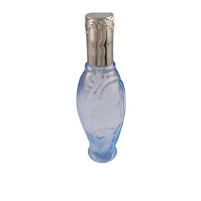 Personalised Hand Engraved Sterling Silver and Blue Glass Perfume Bottle.