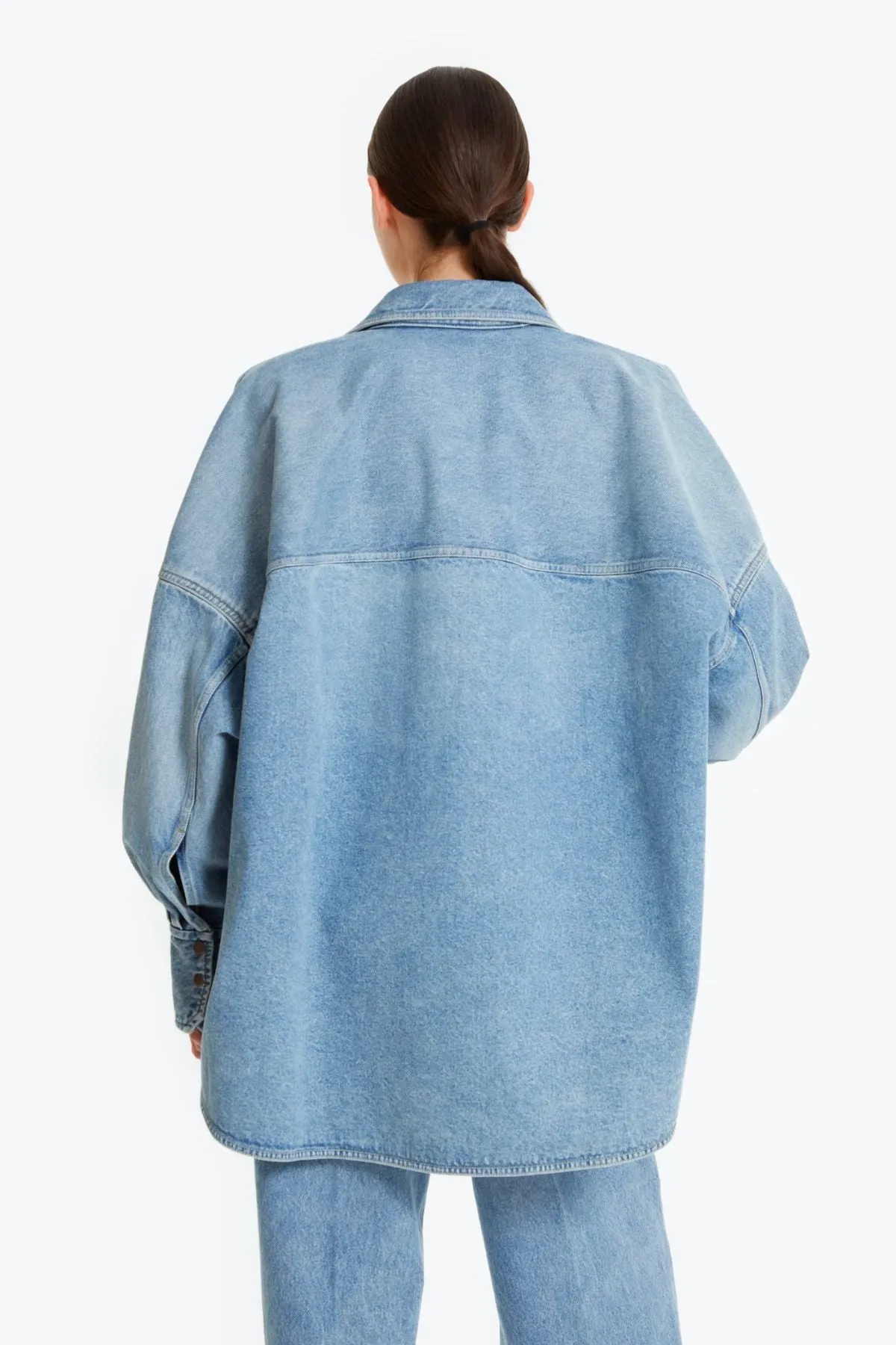 Petar Petrov Oversized Denim Shacket - Light Blue