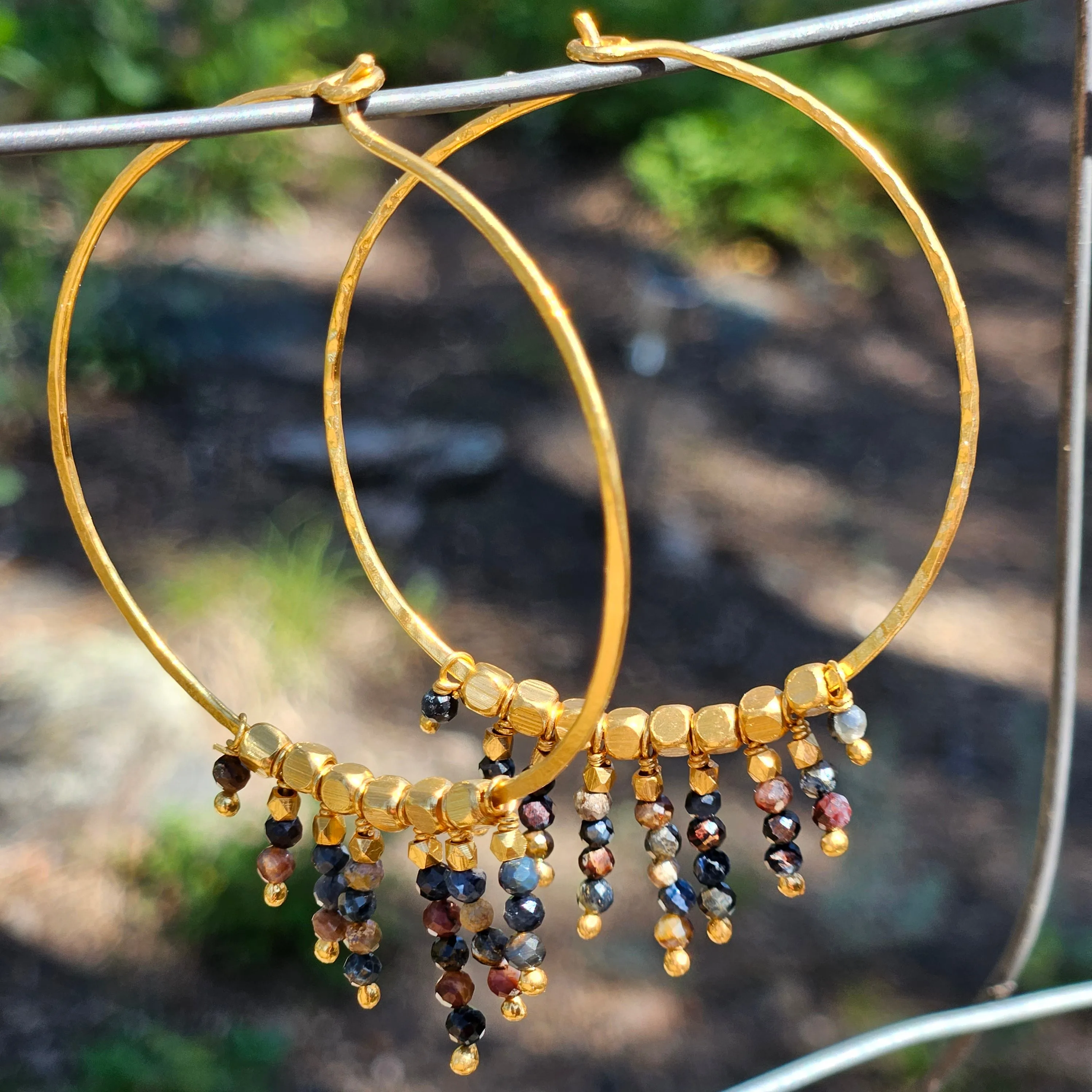 Pietersite Sunburst Hoops