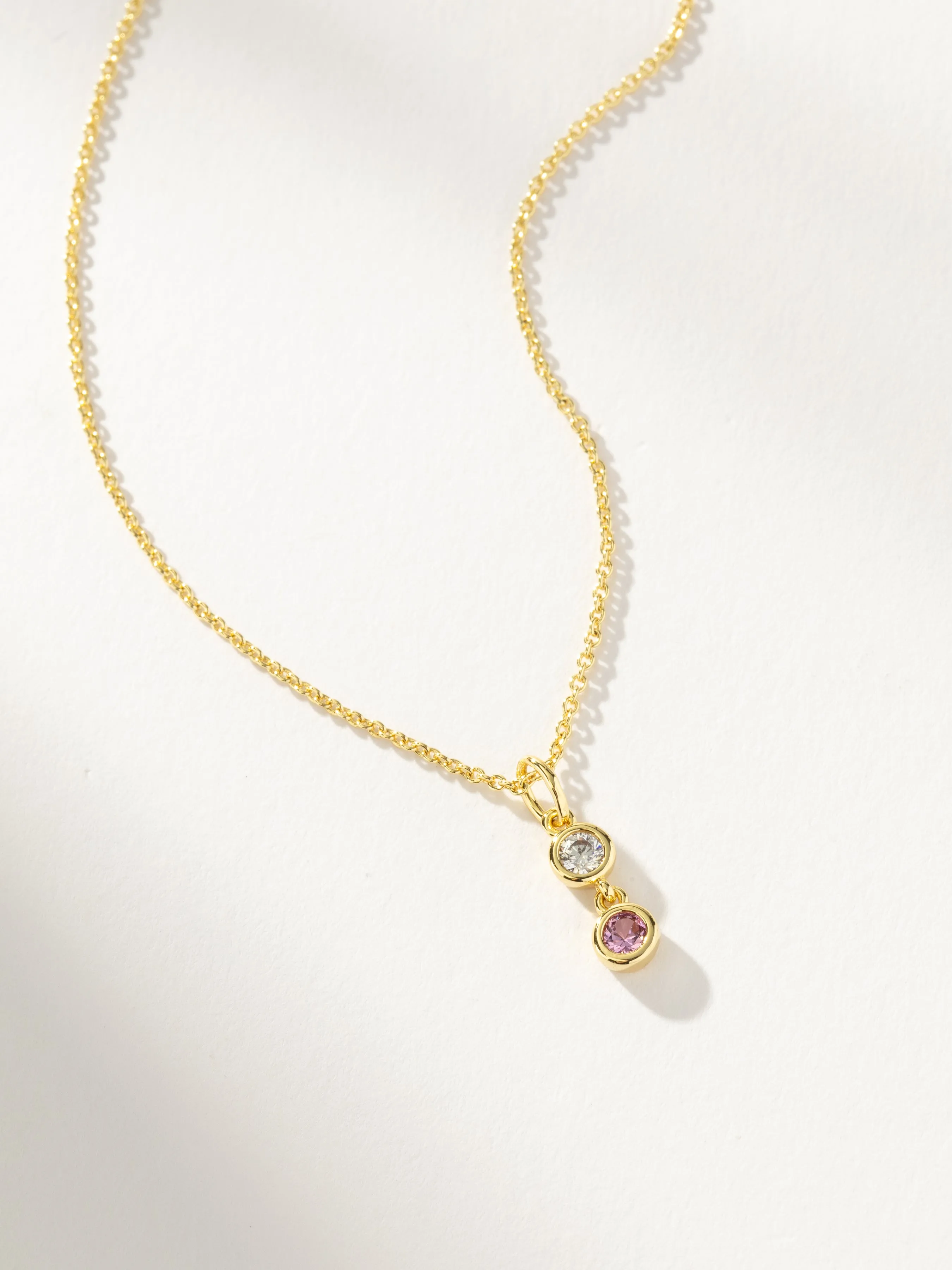 Pink and White Gem Necklace