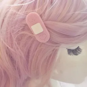 Pink Pastel Bandaid Hair Clips