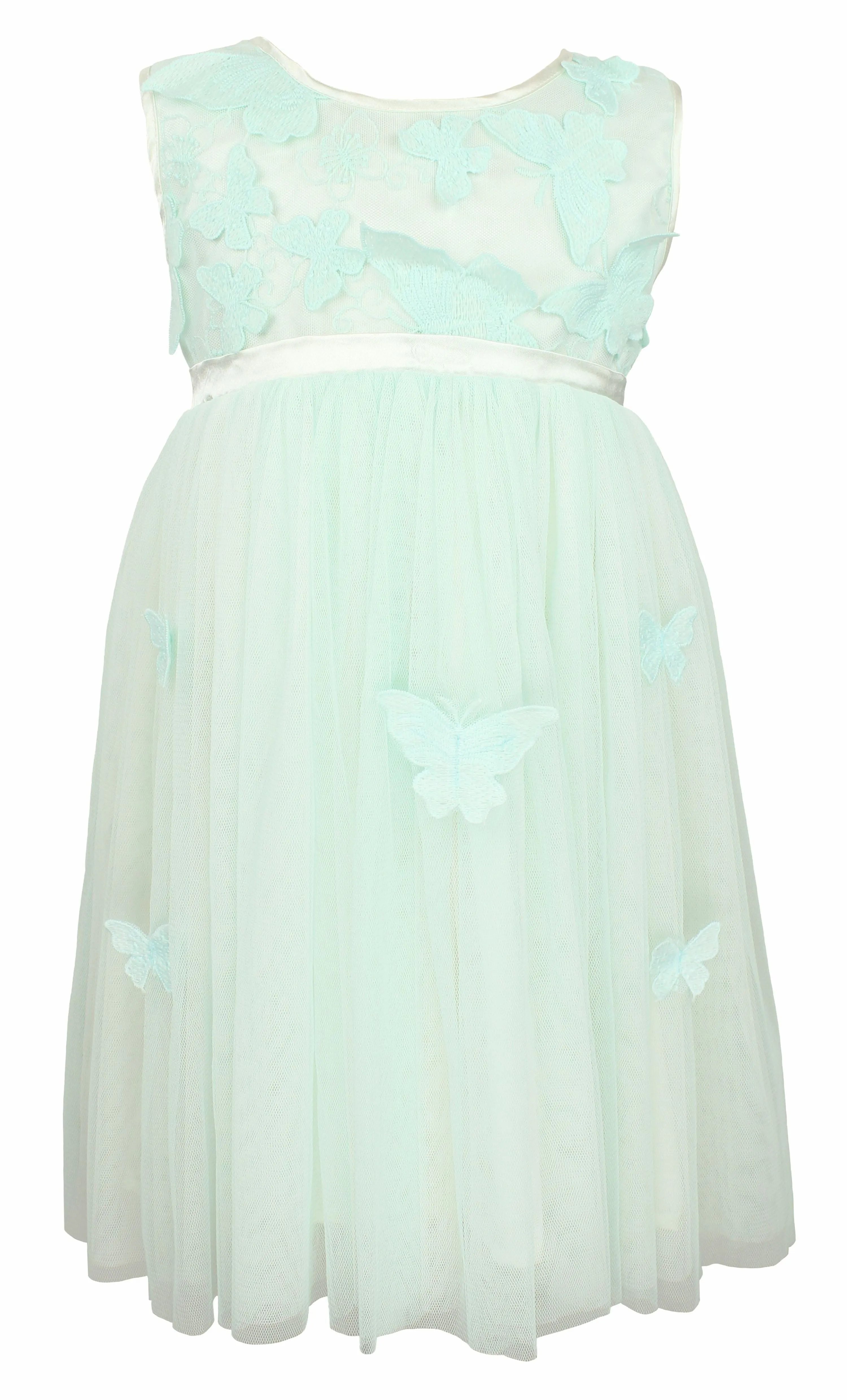 Popatu Little Girl Blue Butterfly Tulle Dress