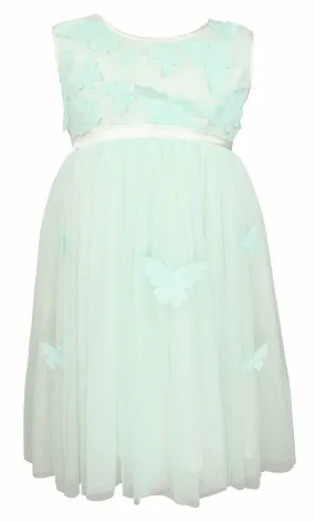 Popatu Little Girl Blue Butterfly Tulle Dress