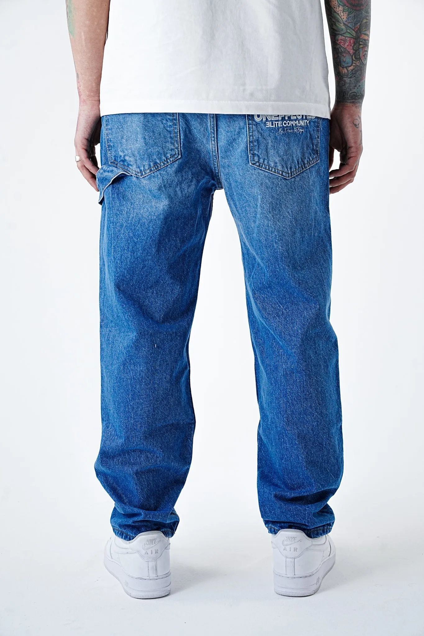 Premium Signature Wide Mid Blue Jeans