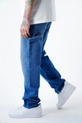 Premium Signature Wide Mid Blue Jeans