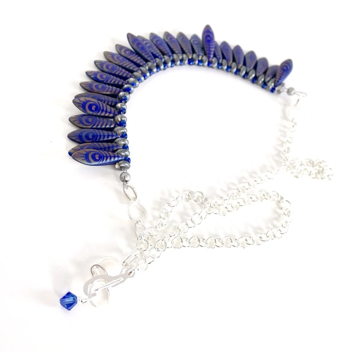 "Fanned Out" Necklace (Blue)