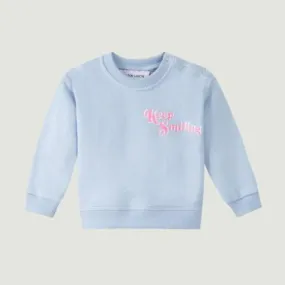 "Keep Smiling" Kids Sweatshirt (Pastel Blue)