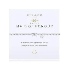 "Maid of Honour" Silver Bracelet with Bow (Pack of 1)