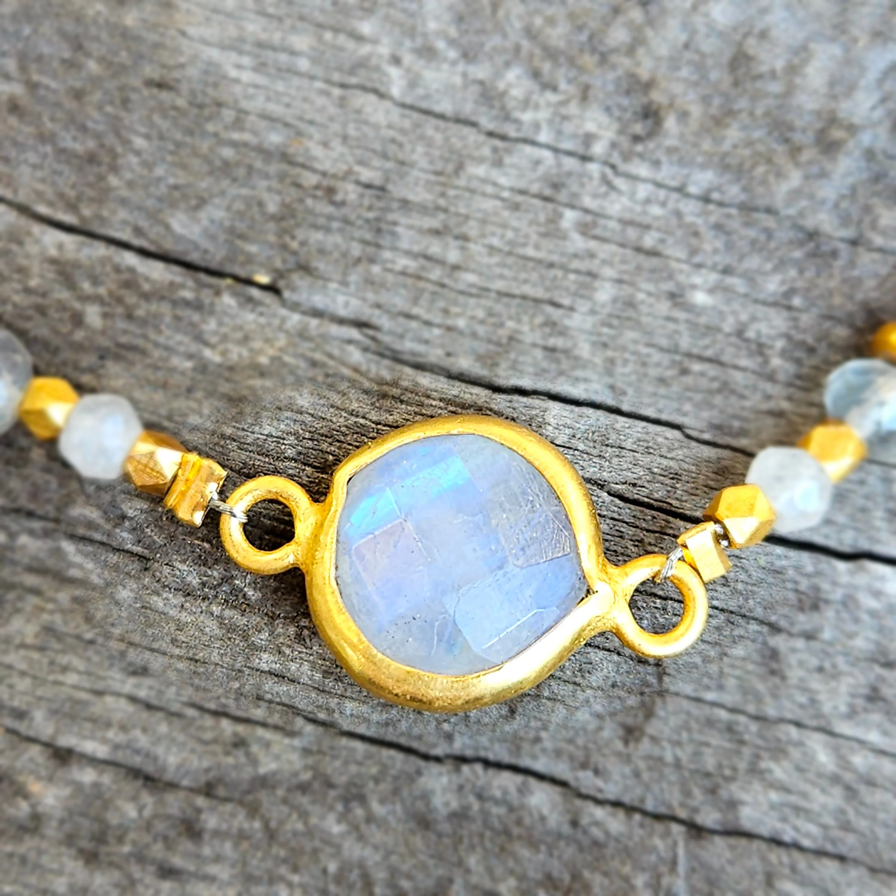 Rainbow Moonstone Gypsy Glam Bracelet