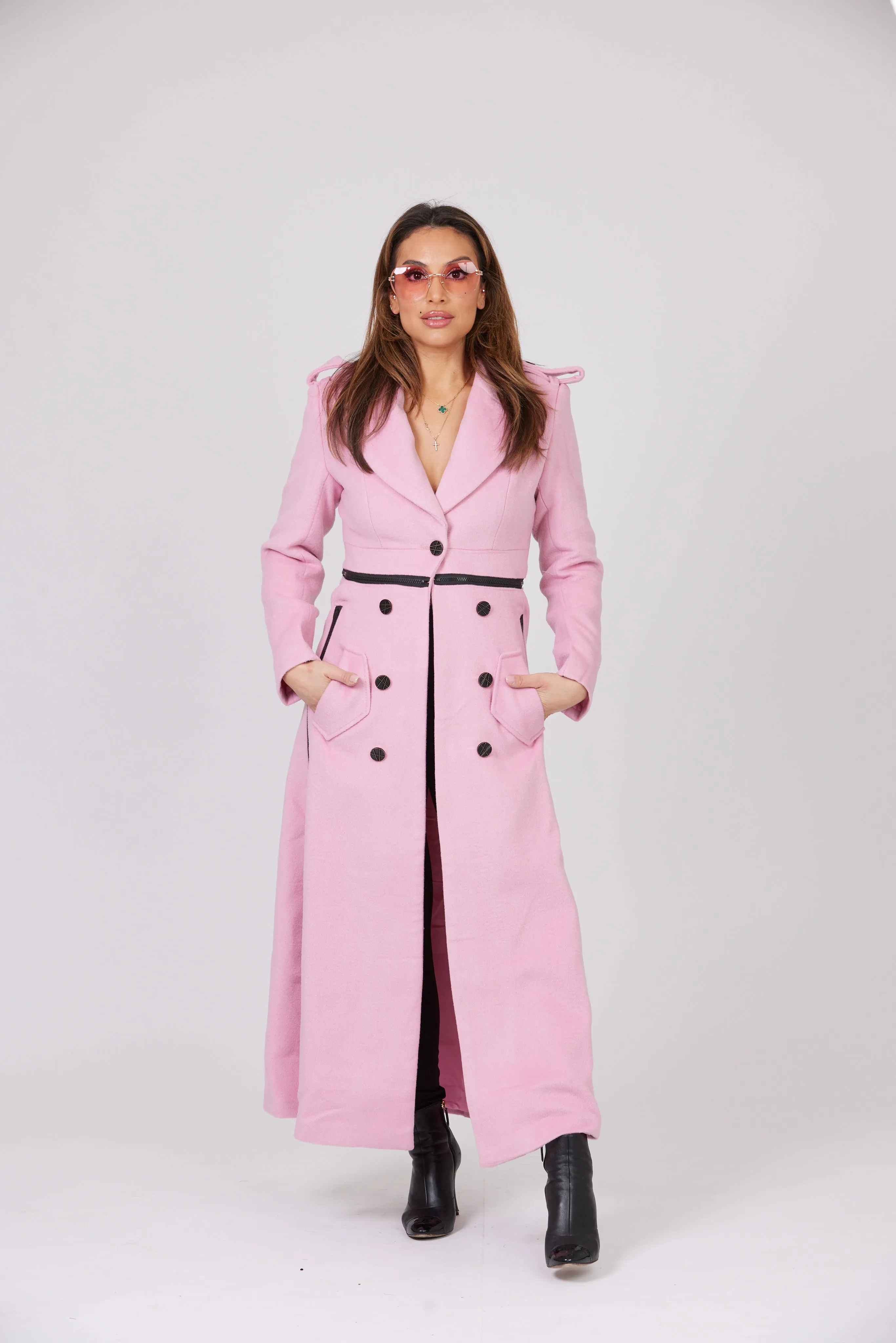 RAYNA PINK LONGLINE COAT