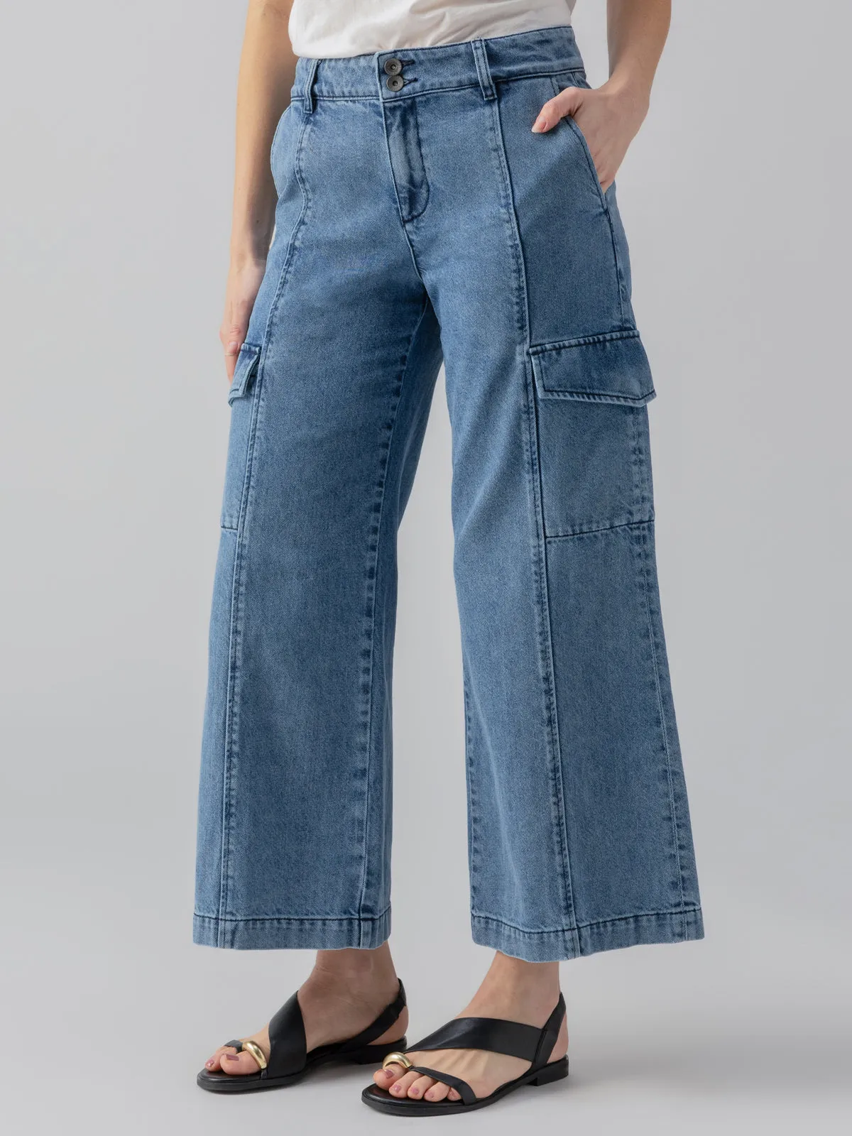 Rebel Wide Leg Standard Rise Pant Hazy Blue