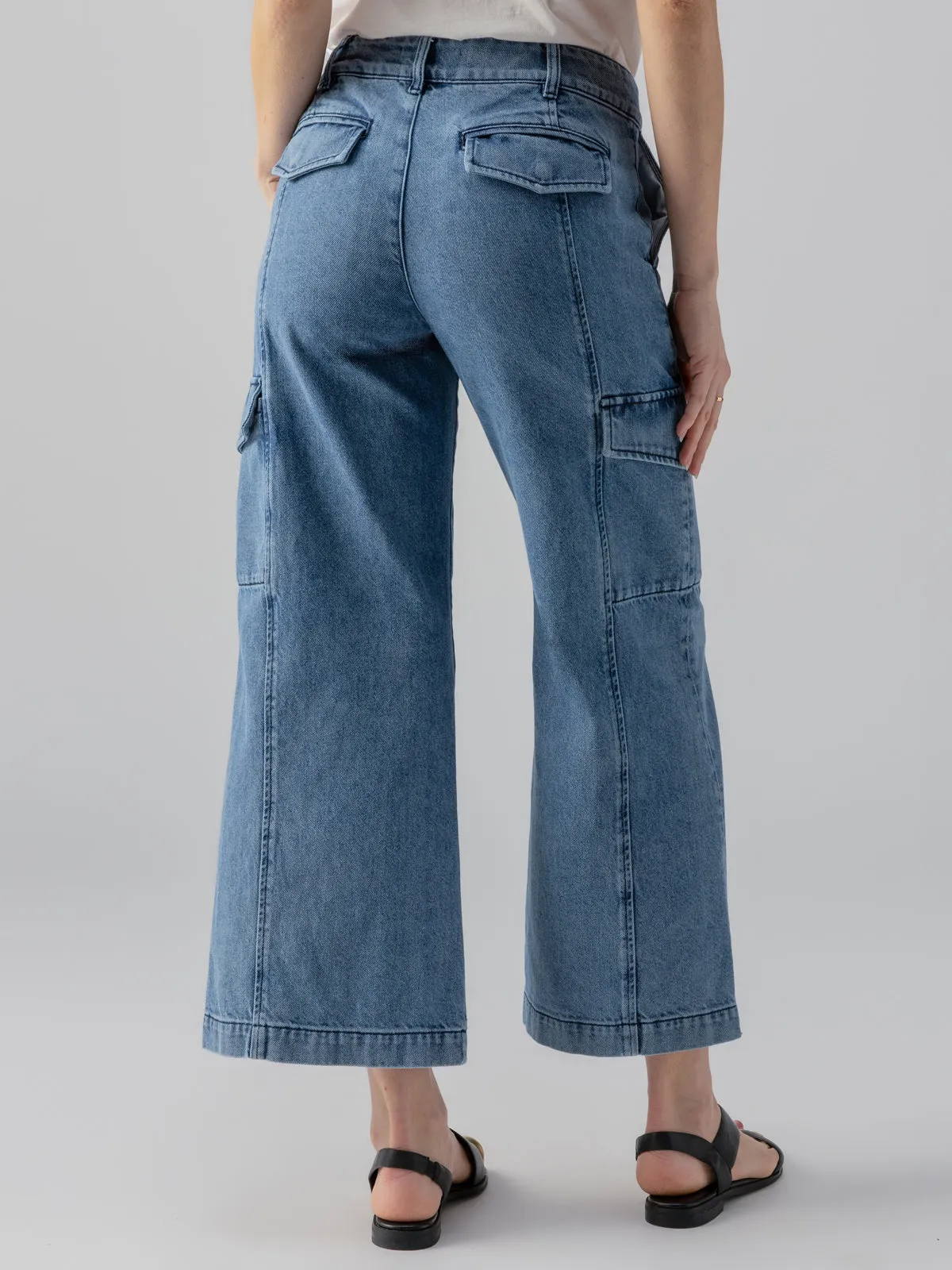 Rebel Wide Leg Standard Rise Pant Hazy Blue