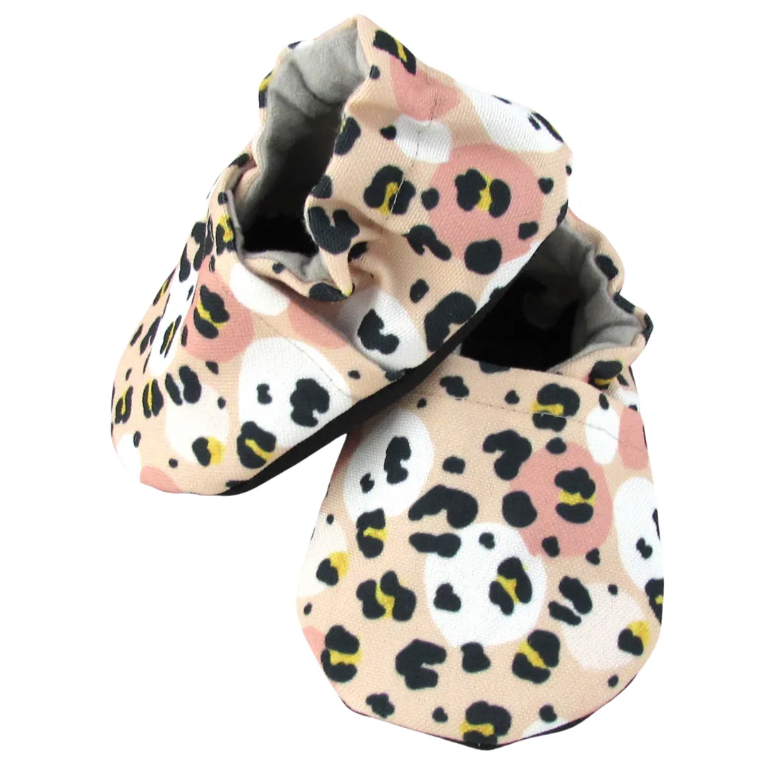 Rose Gold Cheetah Canvas Baby Shoes