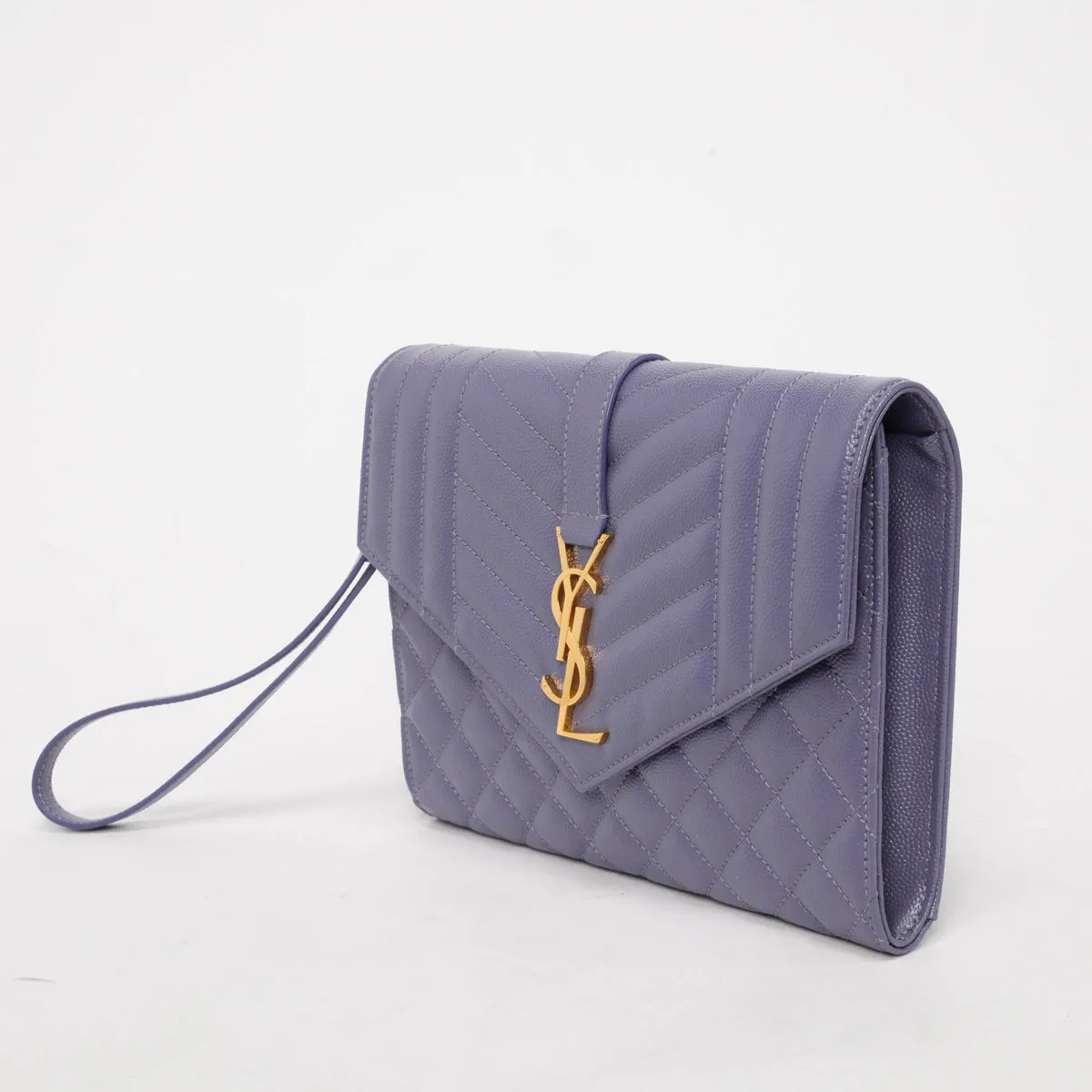 Saint Laurent Purple Mix Matelasse Envelope Flap Pouch