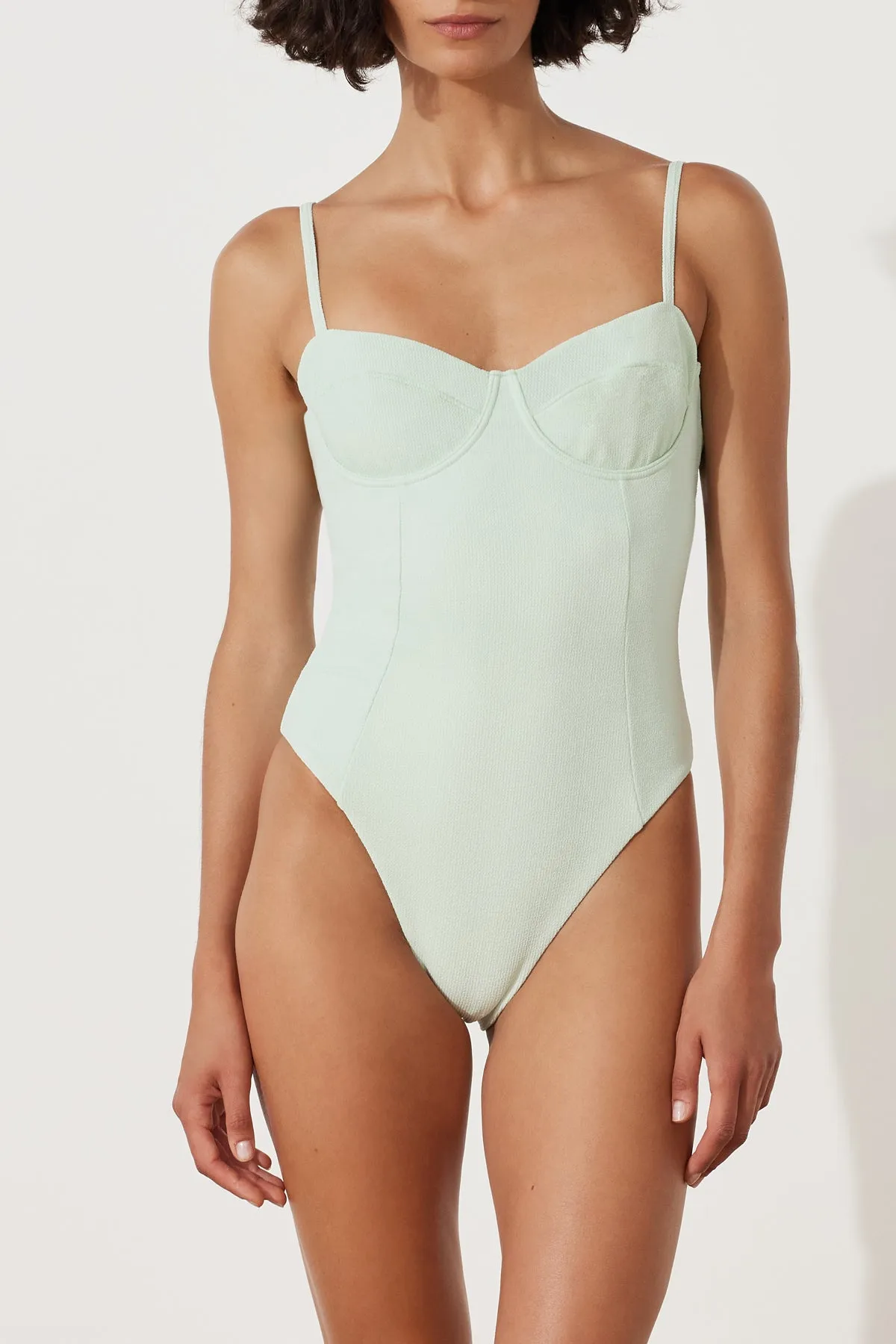 Seaglass Textured Balconette One Piece