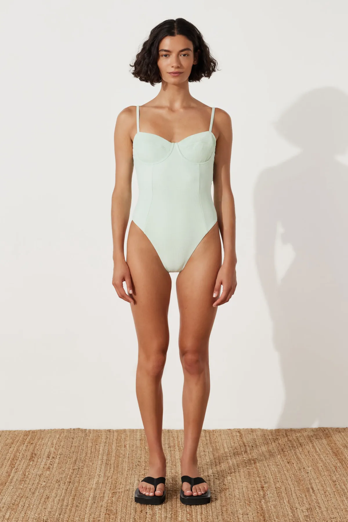 Seaglass Textured Balconette One Piece