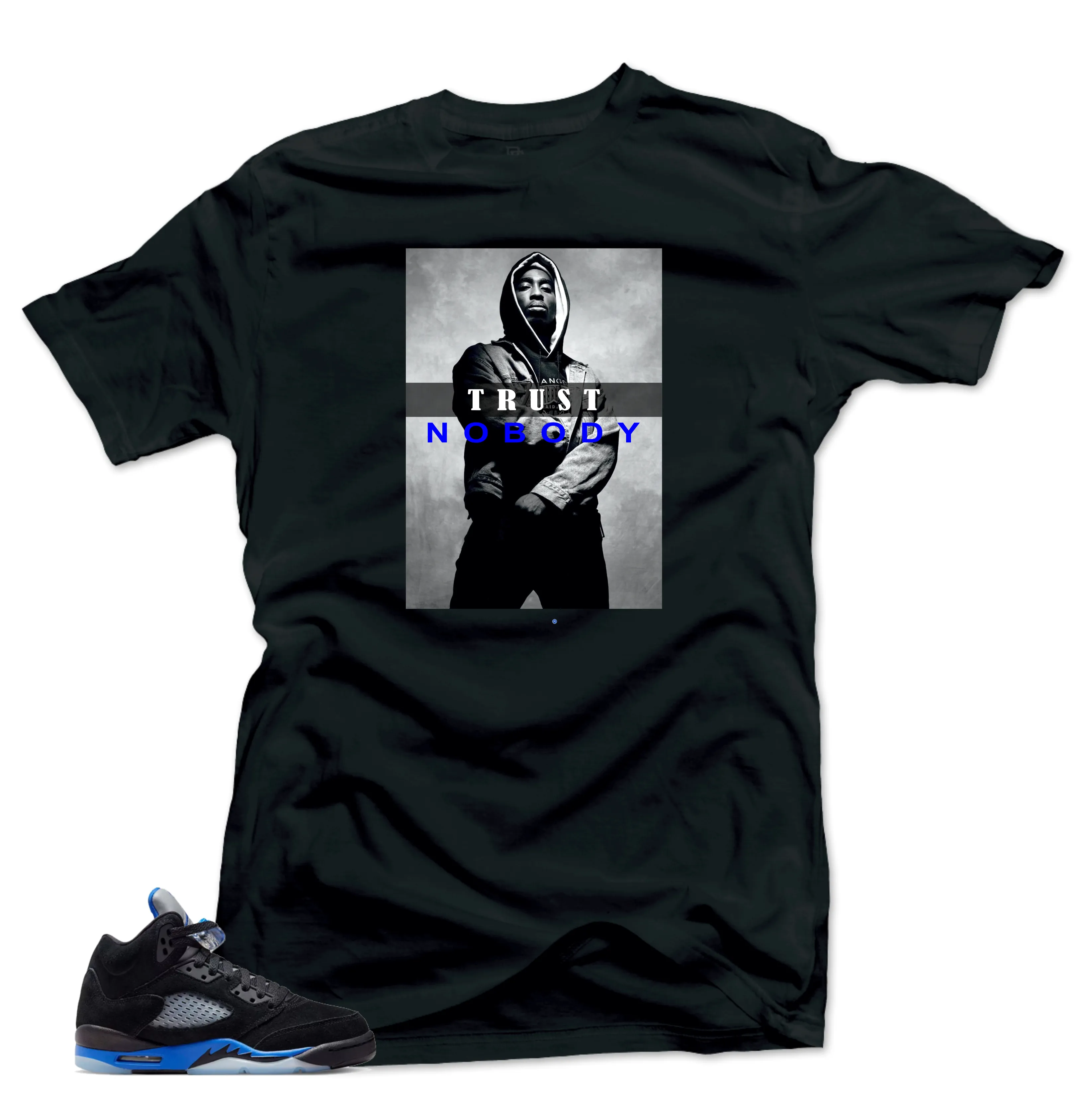 Shirt to Match Jordan 5 Racer Blue Sneakers-Trust No Boby Tees