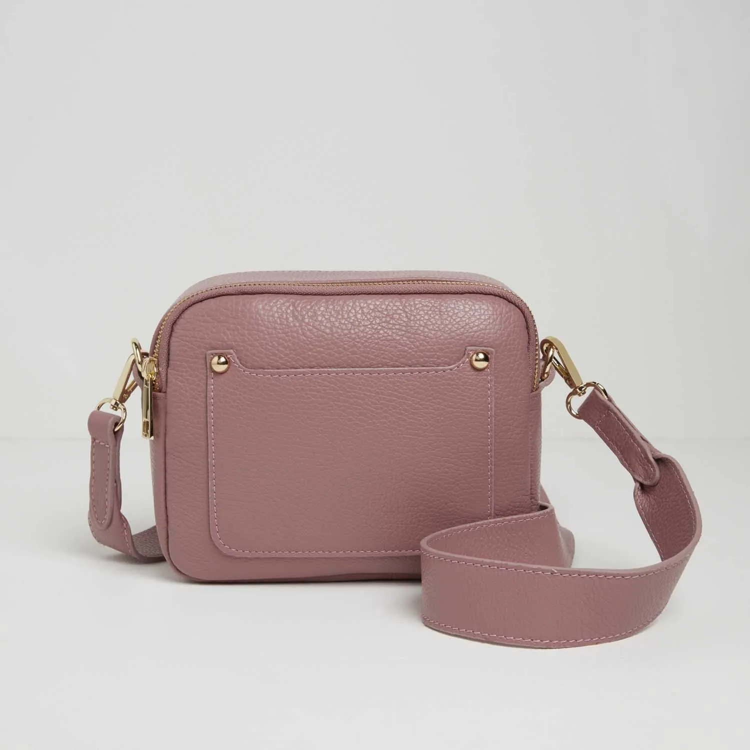 Sienna Crossbody Bag in Antique Pink with Mustard and Pink Bohemian Strap