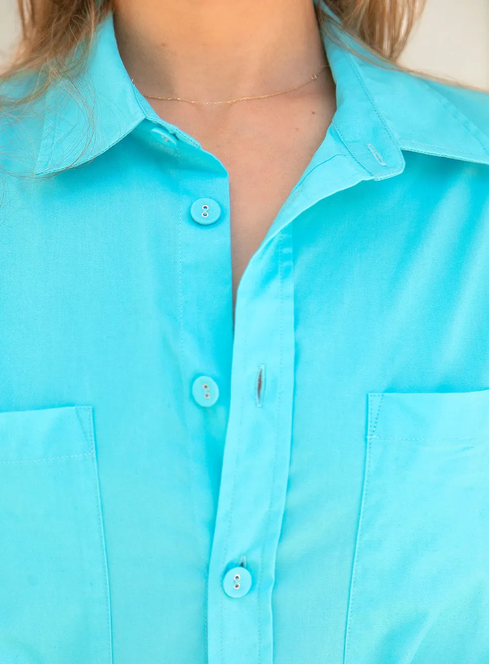 Sienna Poplin Shirt-SKY BLUE