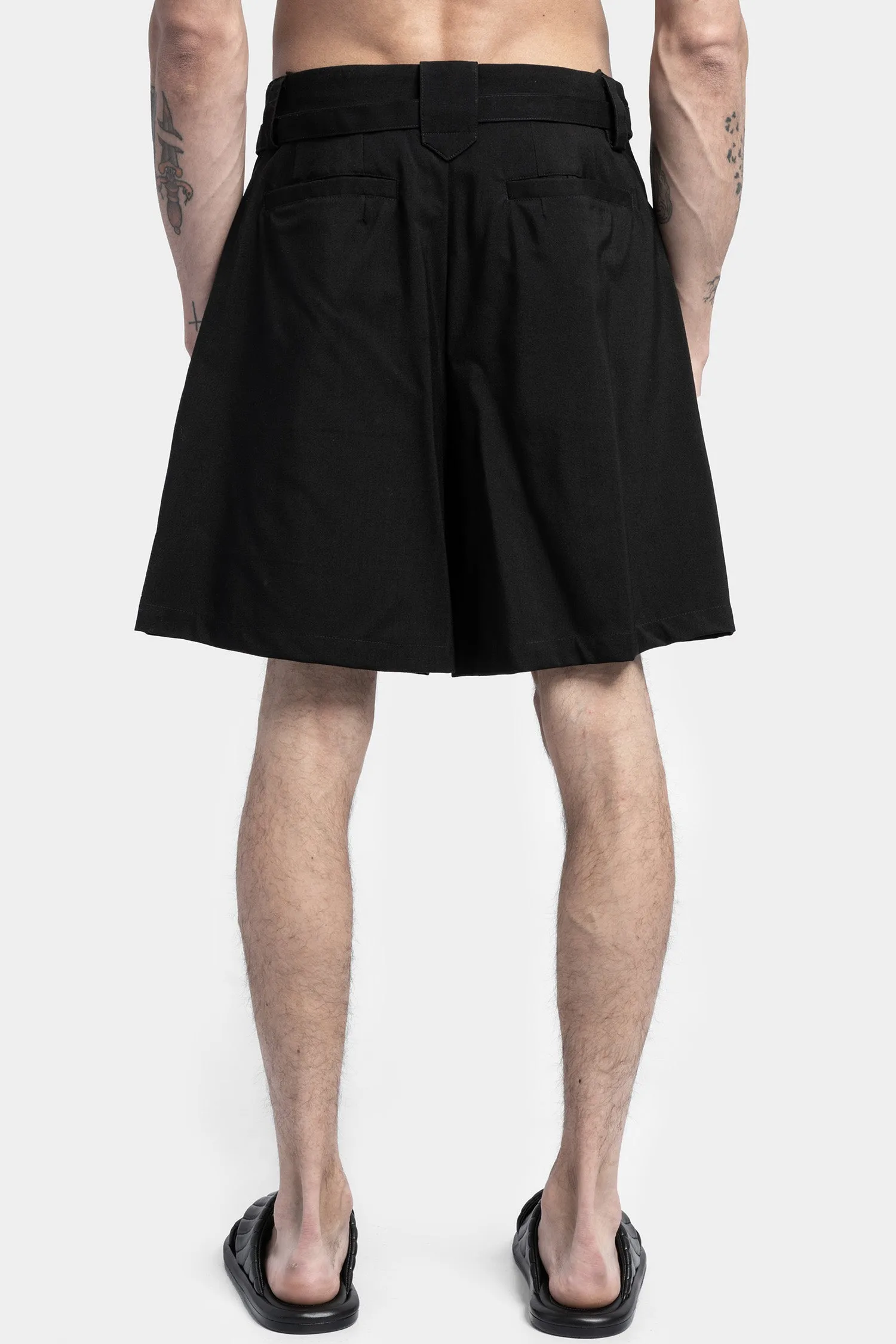 Slanted Wool Blend Shorts