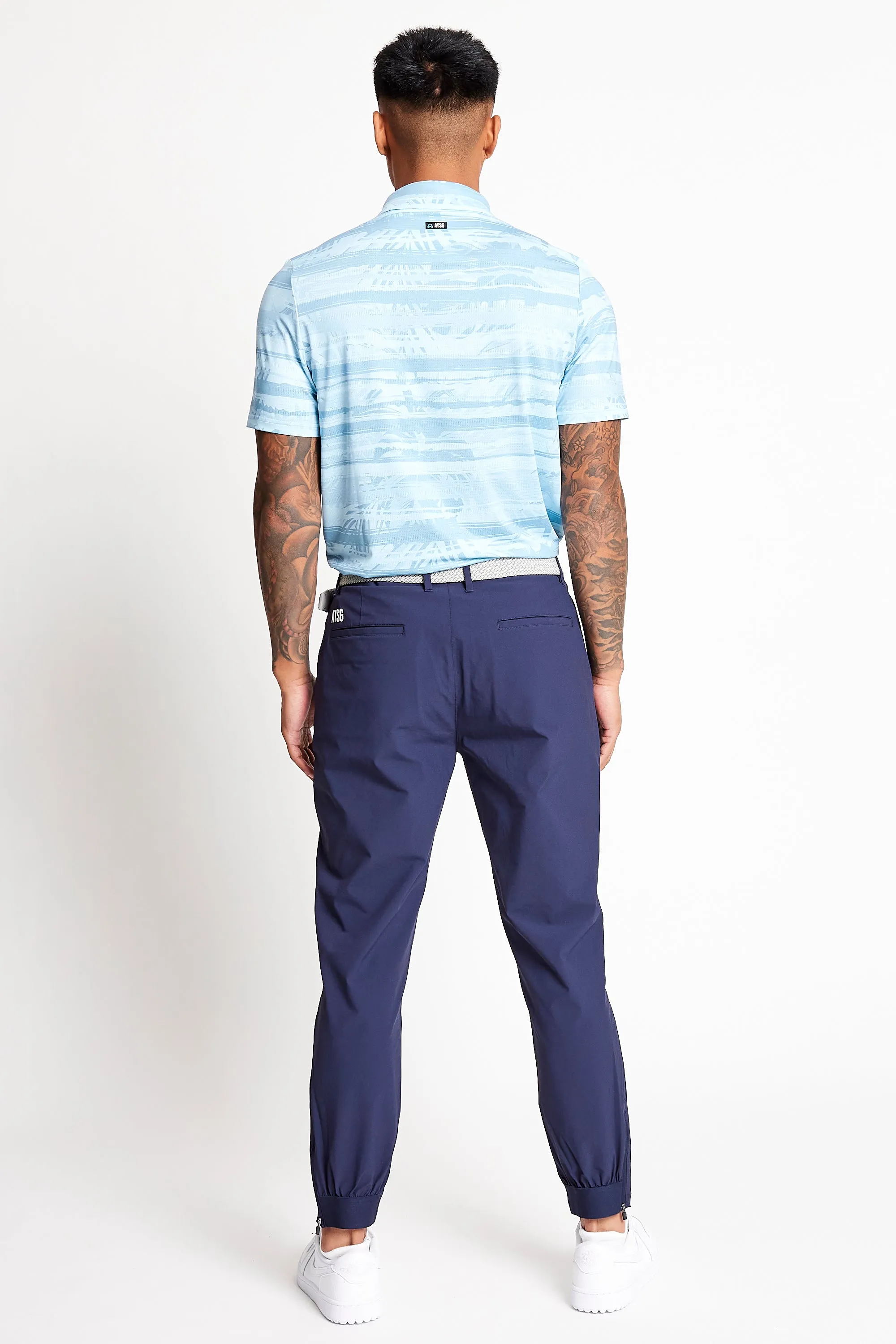 Slim Fit Printed Polo - Baby Blue