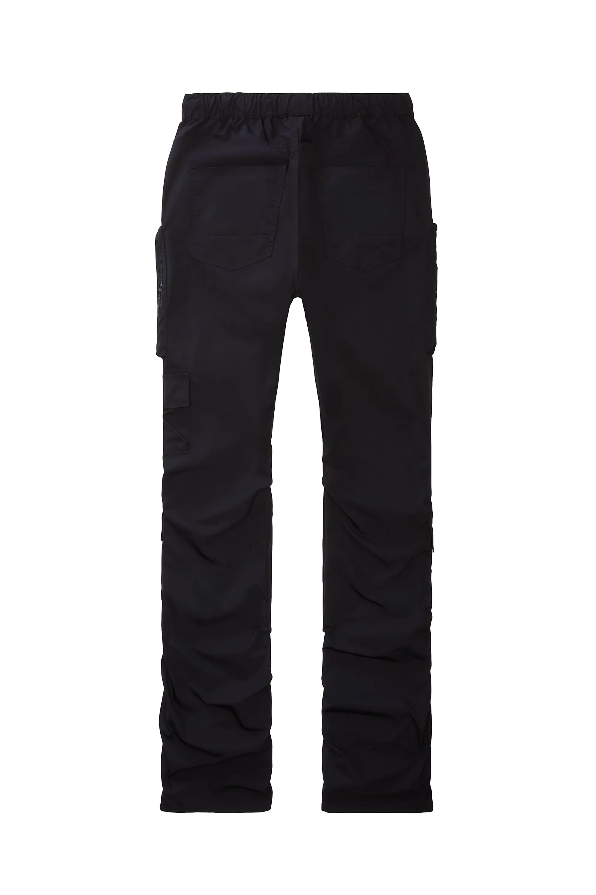 Stacked Windbreaker Utility Pants - Black