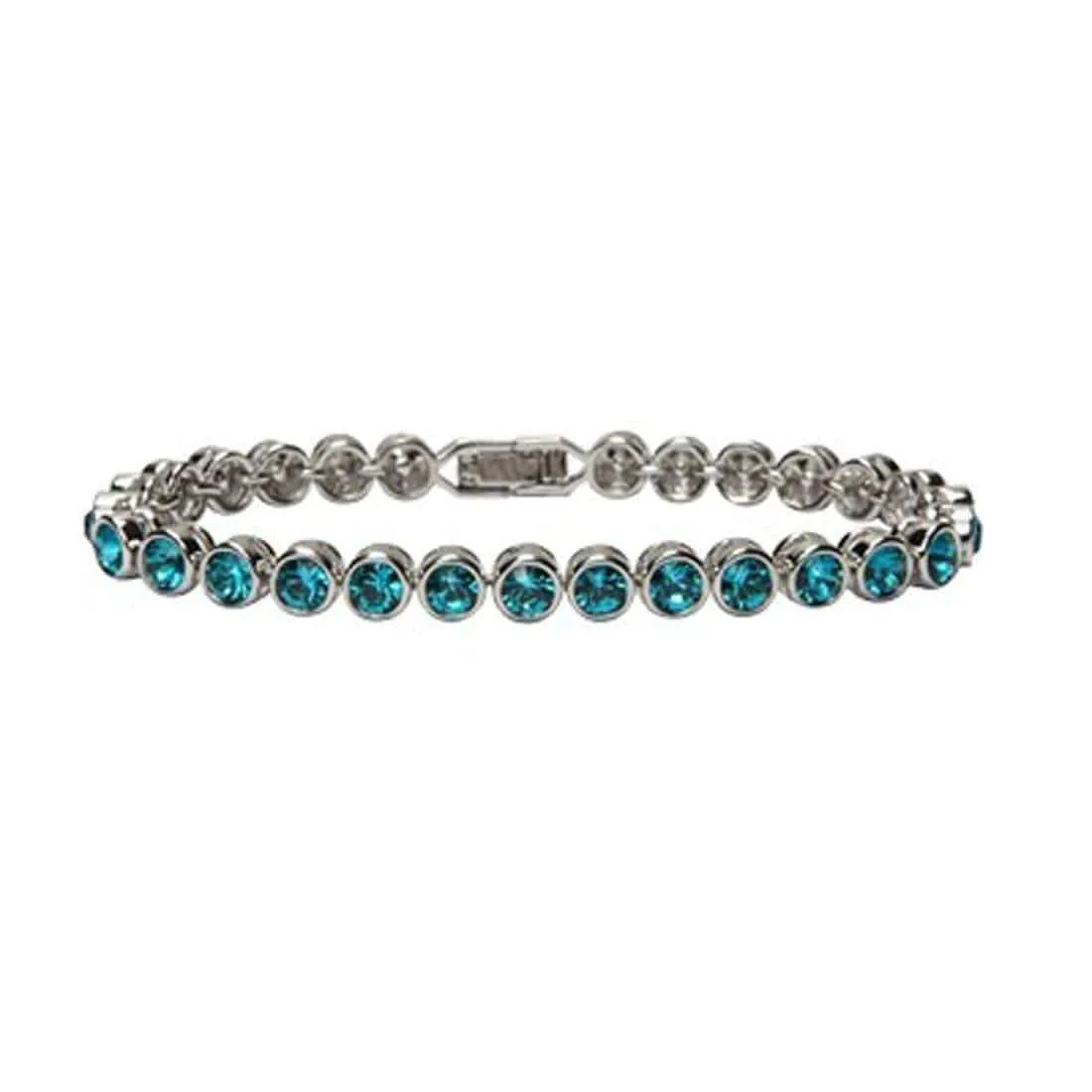 STB-BZ - Tennis Bracelet made with Swarovski Elements - Blue Zircon